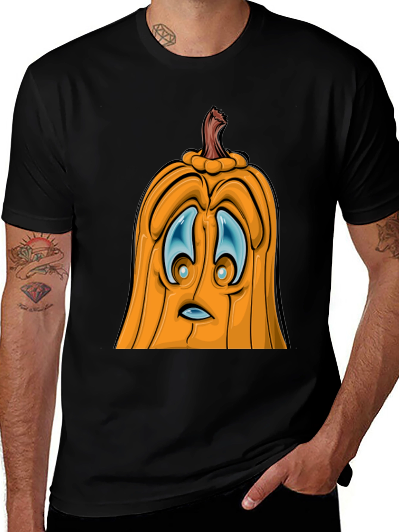 Variant 14 of Spooky Pumpkin Face Graphic Tee