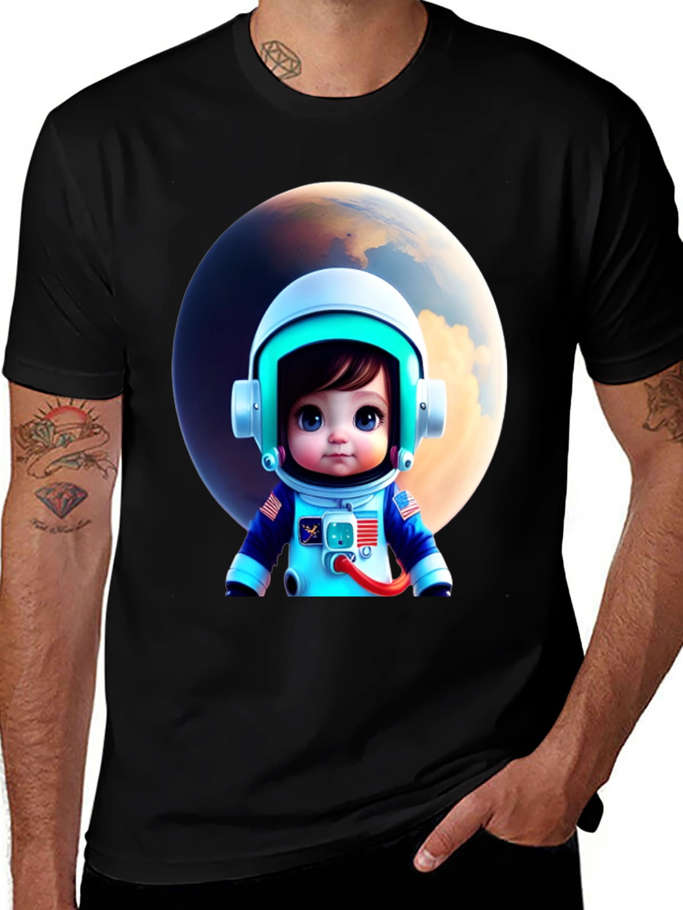Variant 10 of Cute Astronaut Baby Graphic Tee - Space Adventure Shirt