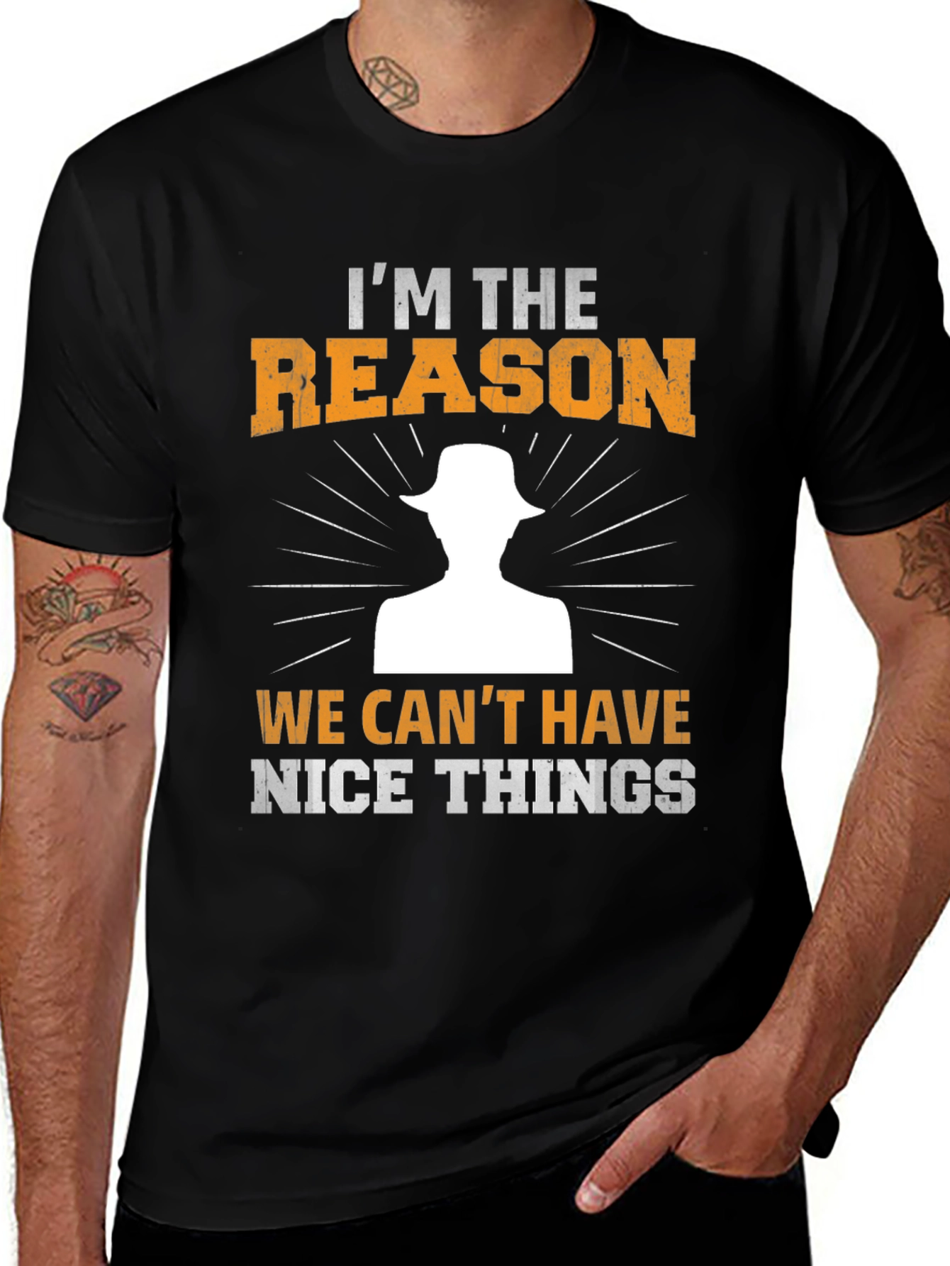 Variant 26 of Funny "I'm The Reason" Black Graphic Tee