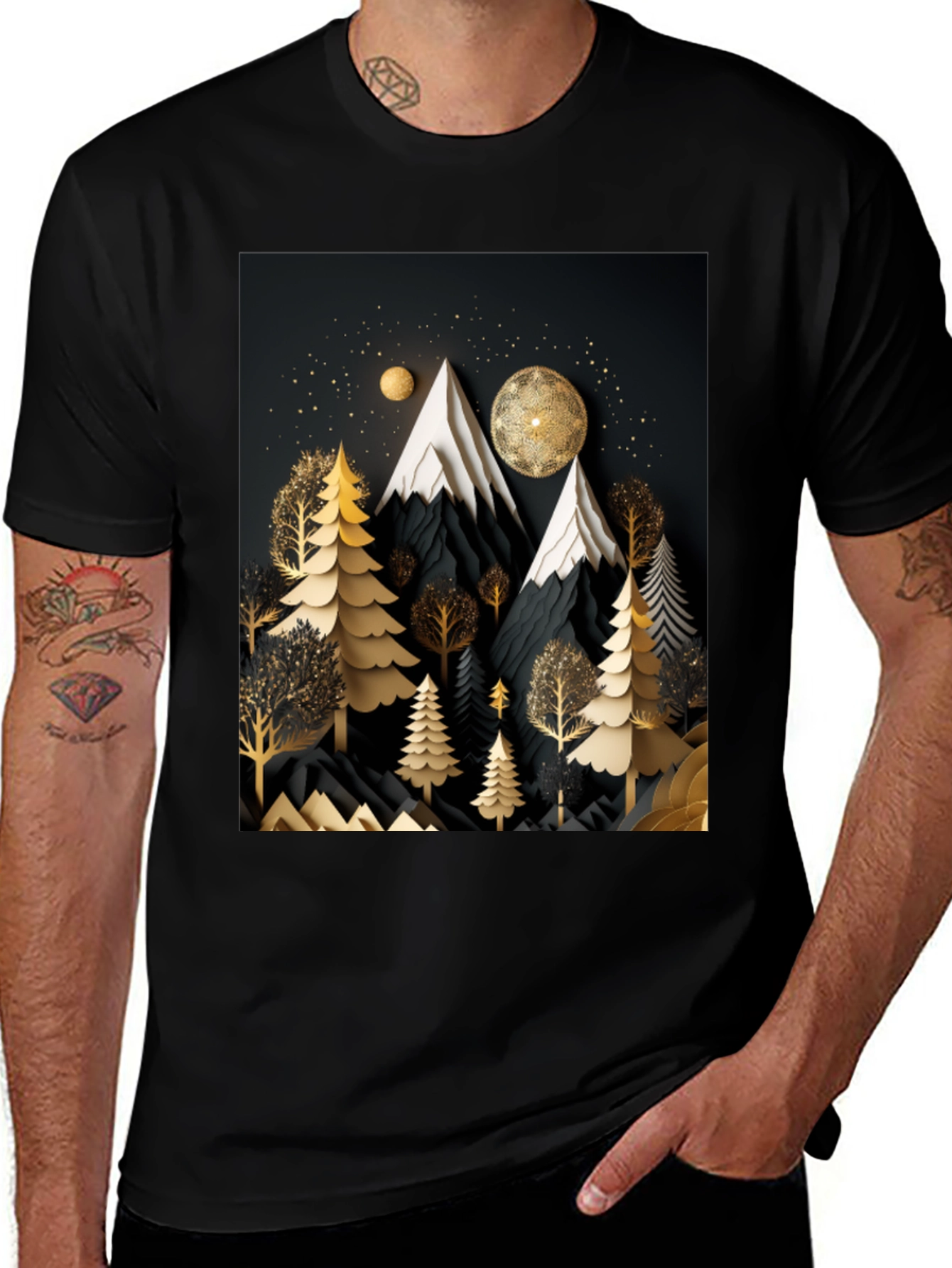 Variant 14 of Elegant Mountain Forest T-Shirt