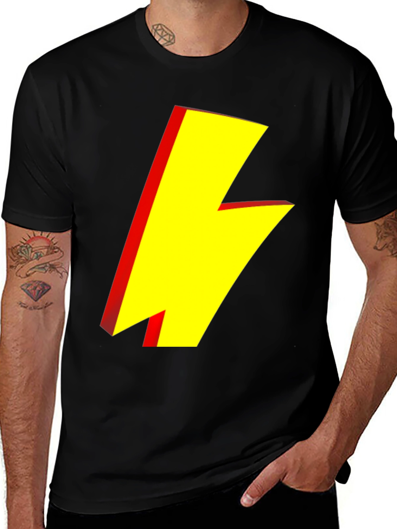 Variant 26 of Lightning Bolt Graphic Tee - Black