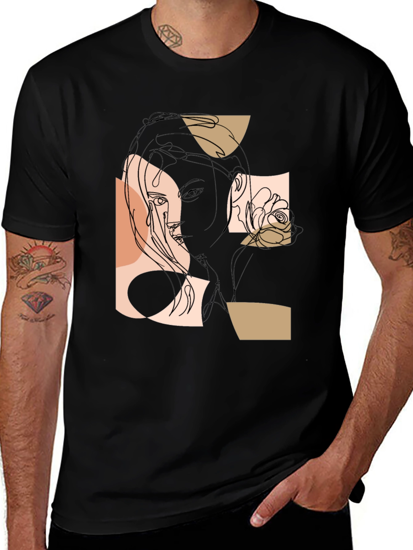 Variant 2 of Abstract Woman Line Art T-Shirt