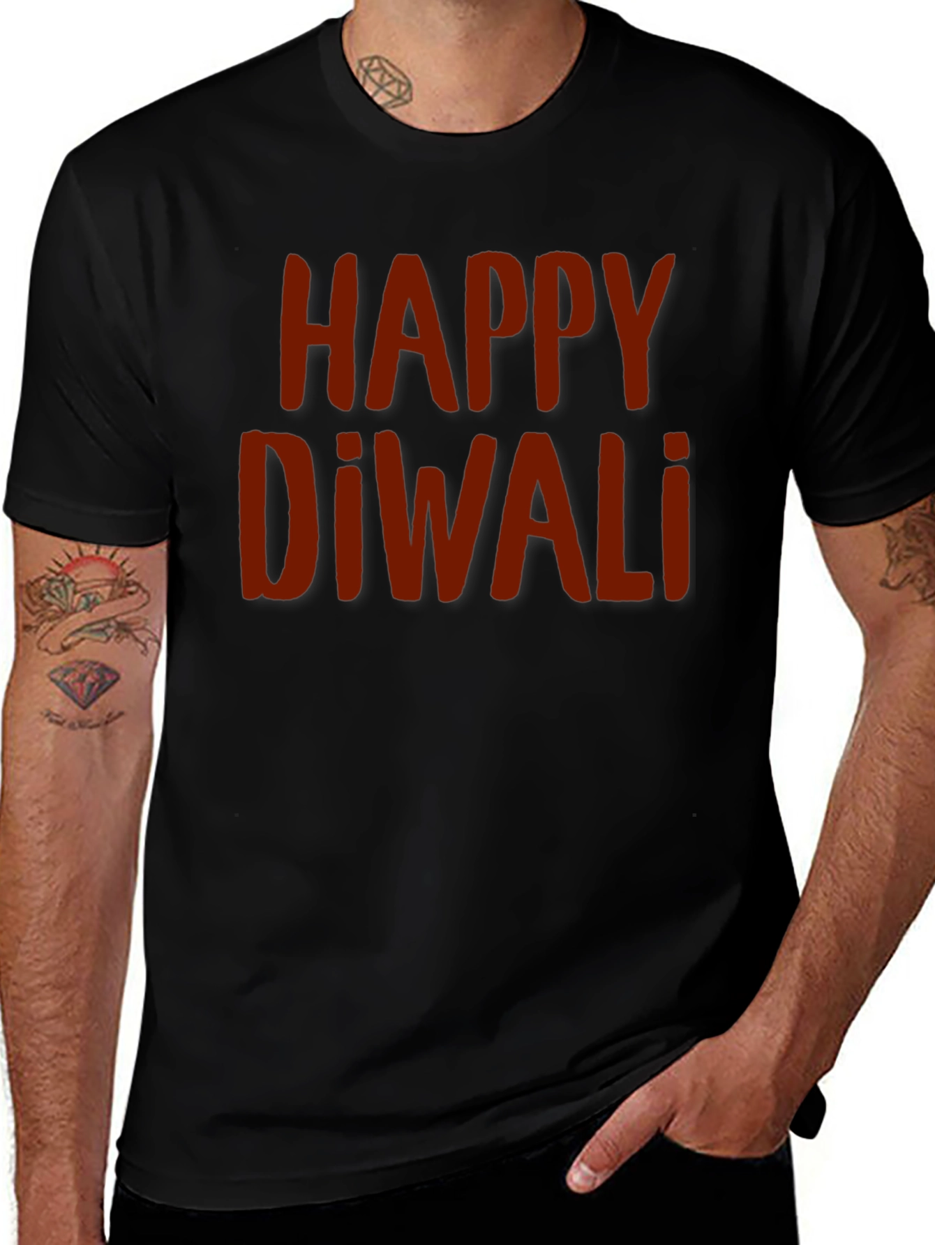 Happy Diwali Graphic Tee - Black
