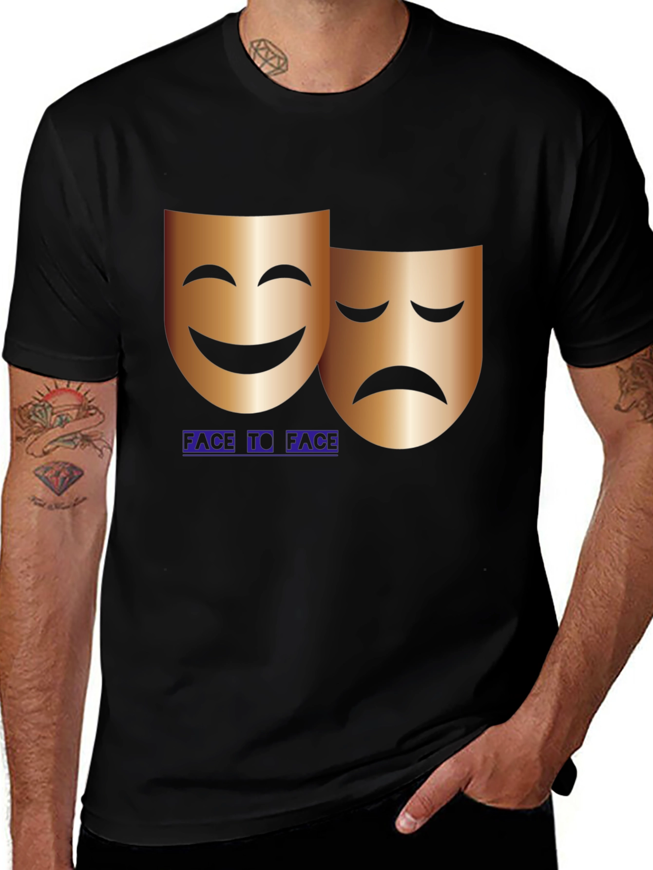 Variant 20 of Comedy & Tragedy Masks Graphic Tee