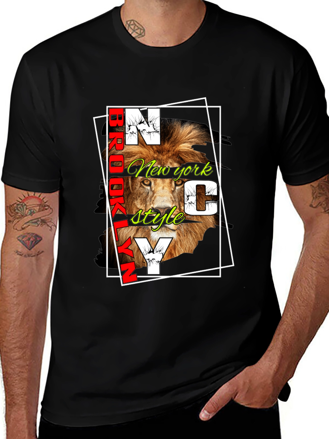 Variant 14 of Brooklyn NY Lion Graphic Tee - Stylish Urban Design