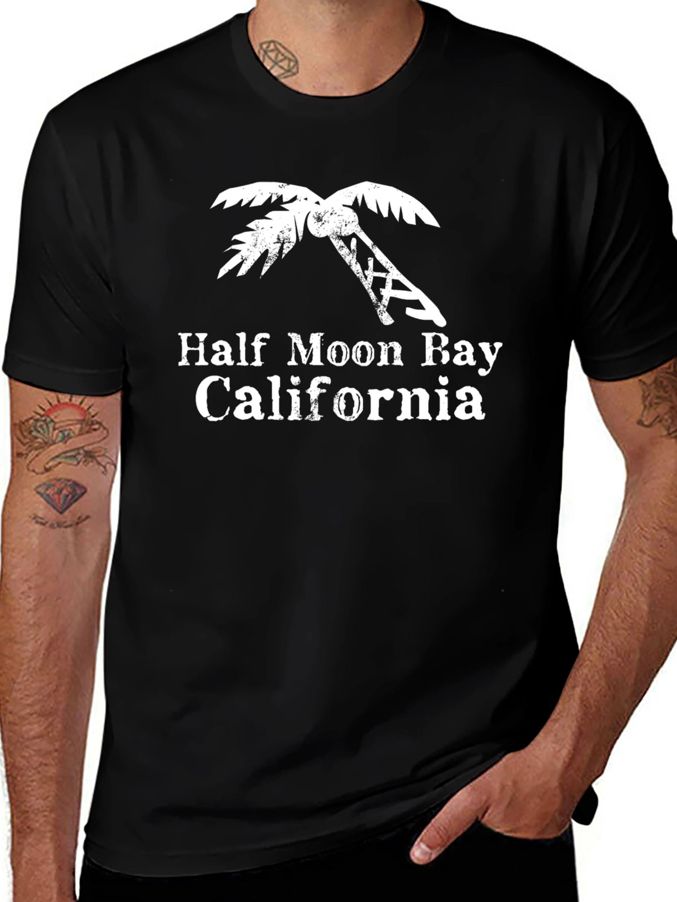 Variant 22 of Half Moon Bay California Palm Tree T-Shirt