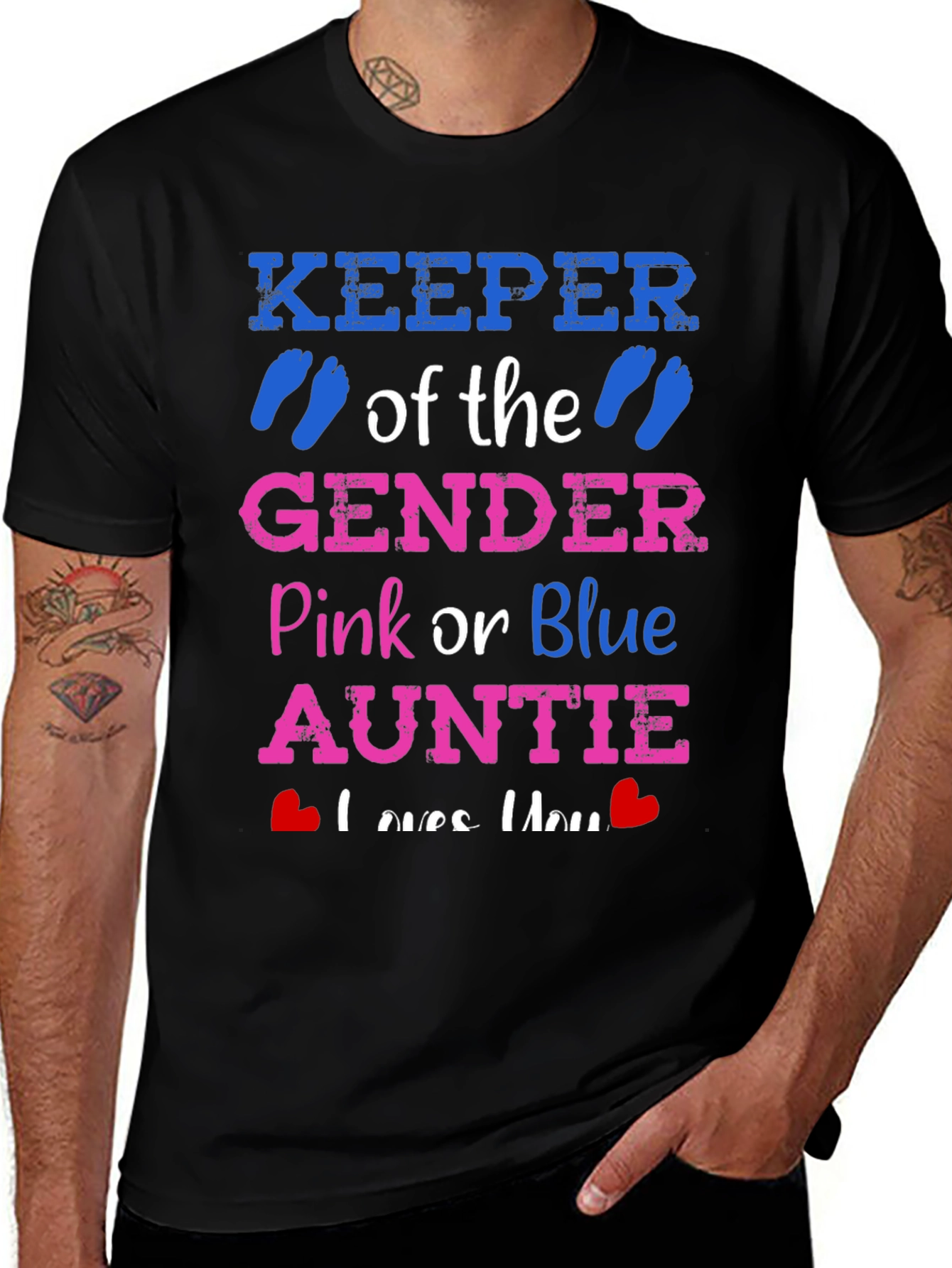 Gender Reveal Auntie T-Shirt: Pink or Blue Keeper