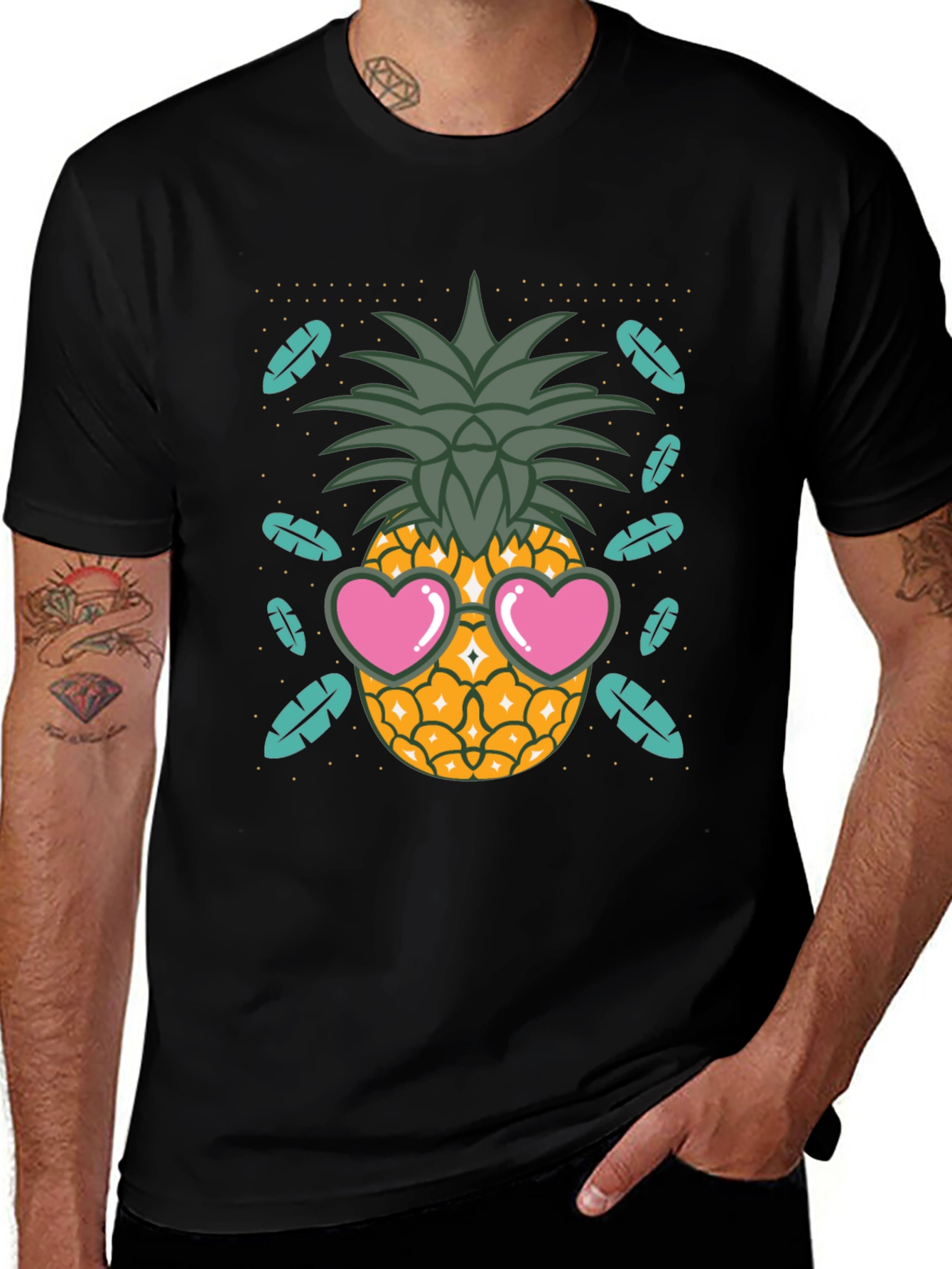 Variant 7 of Cool Pineapple Heart Sunglasses T-Shirt