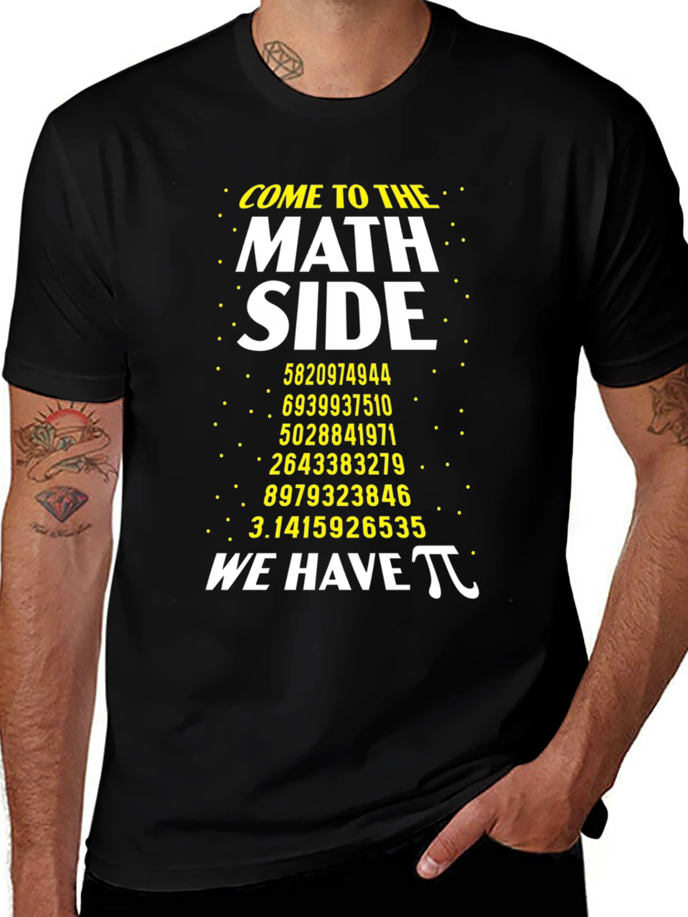 Variant 9 of Come to the Math Side Pi Humor T-Shirt