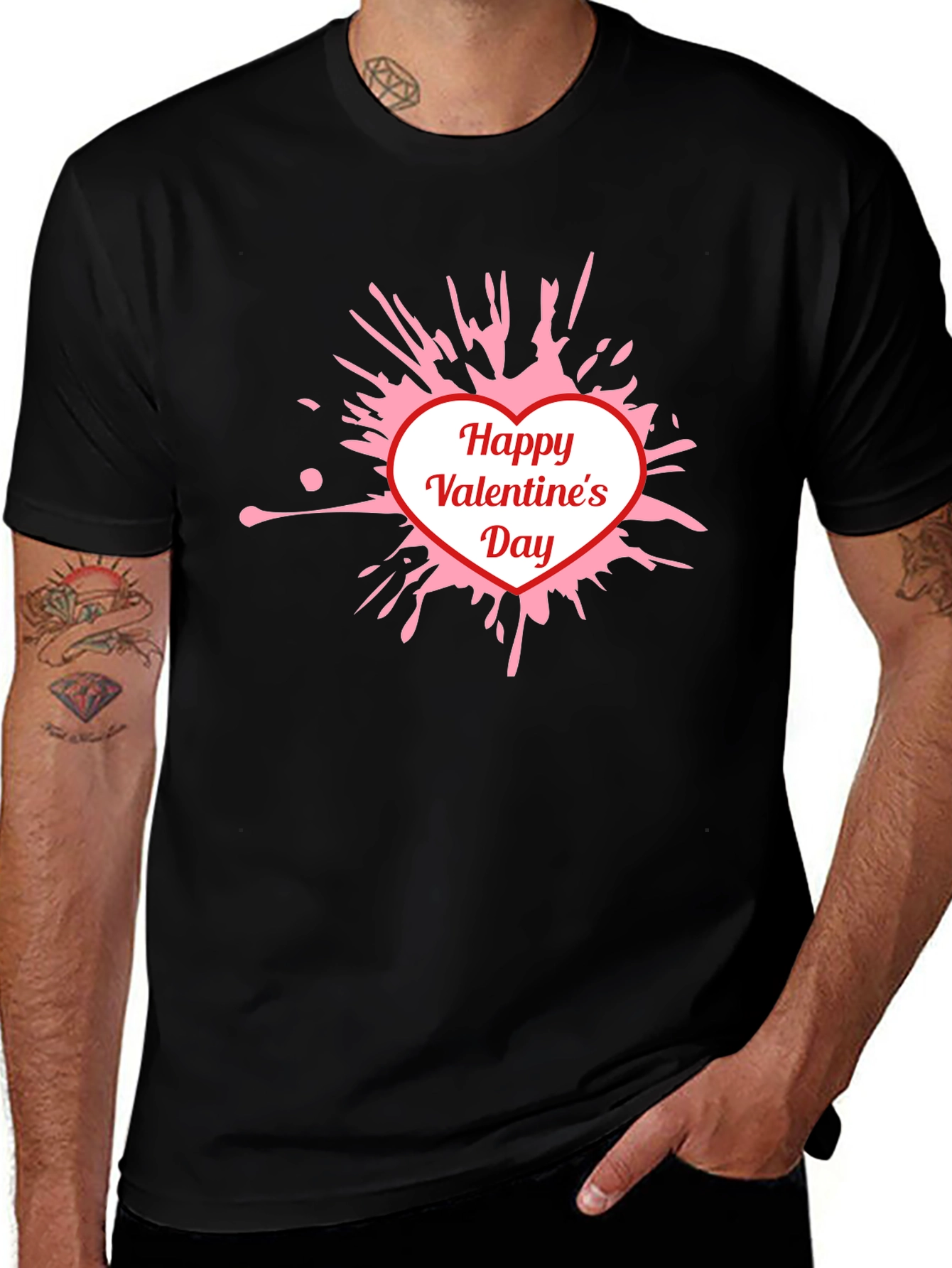 Happy Valentine's Day T-Shirt - Heart Splatter Tee