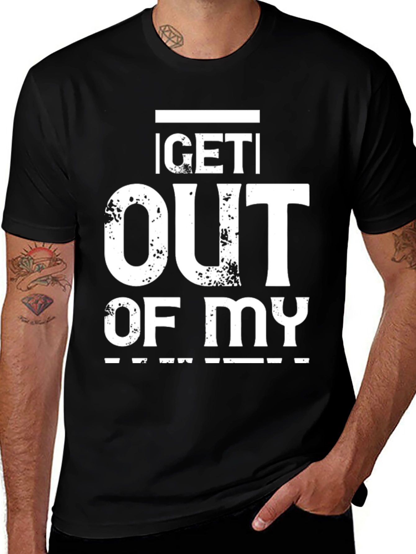 Variant 9 of "Get Out of My" Graphic Tee - Black