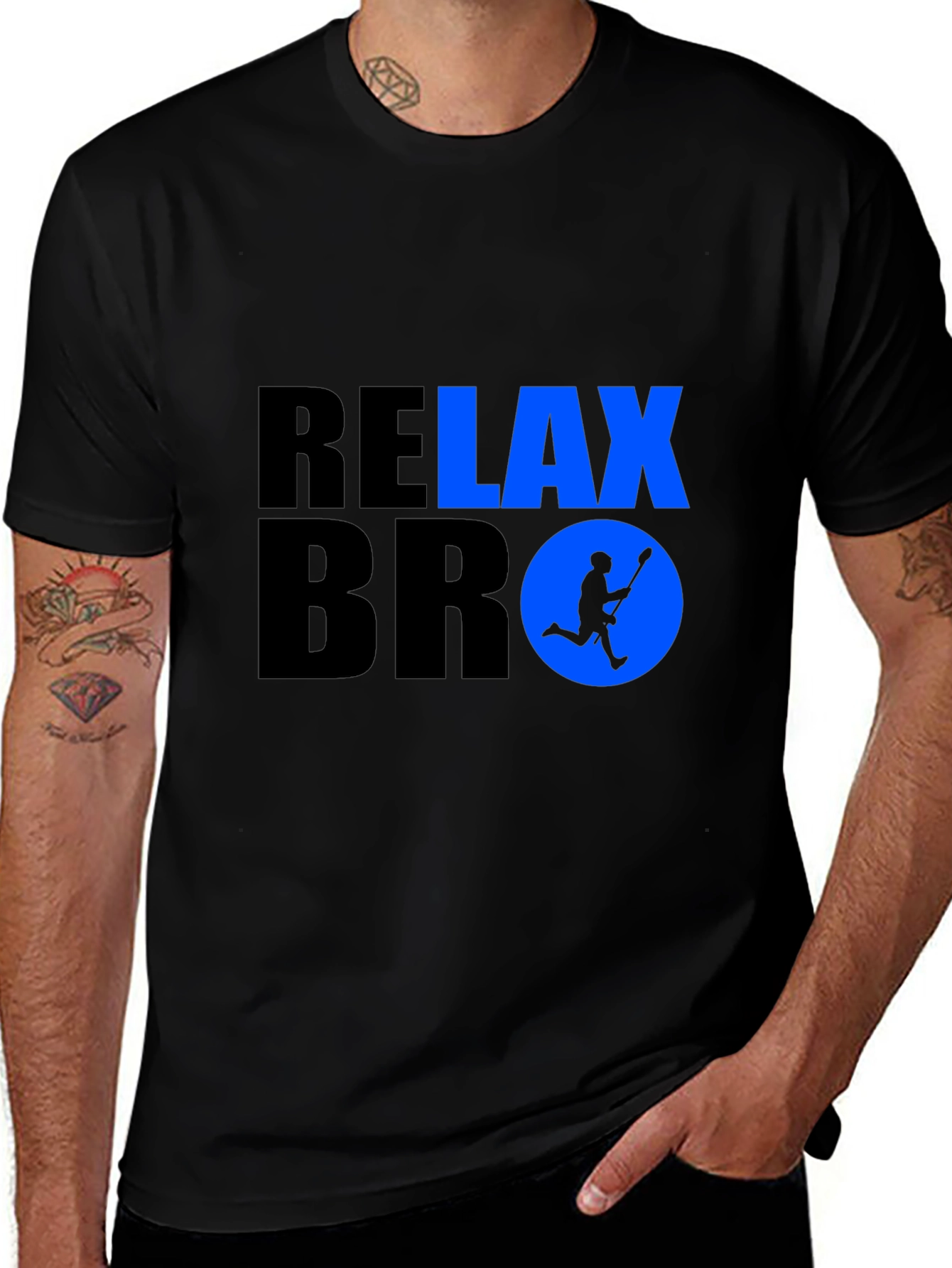 Variant 20 of Relax Bro Graphic Tee - Black Casual T-Shirt