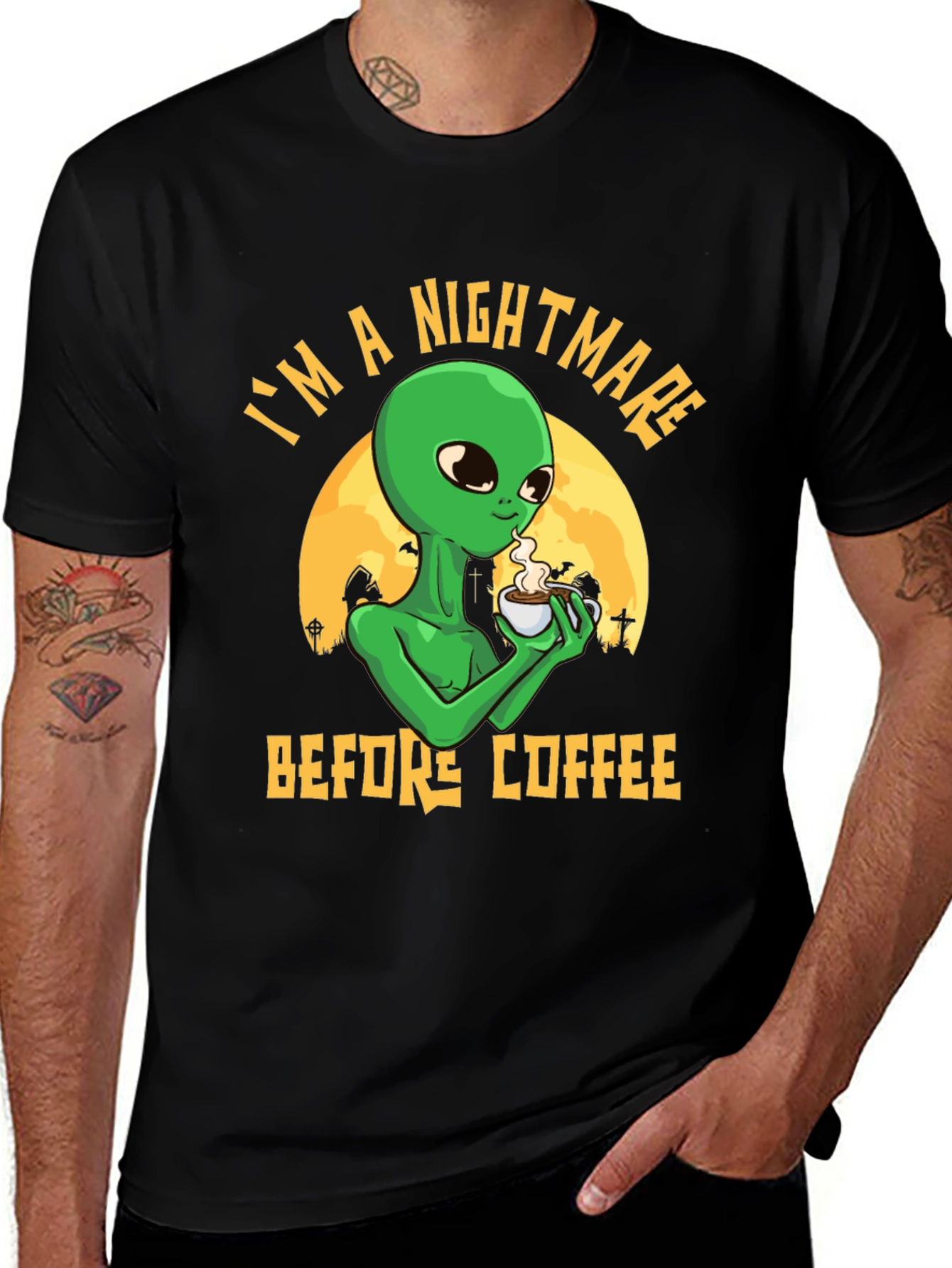 Variant 10 of Nightmare Before Coffee Alien Graphic T-Shirt