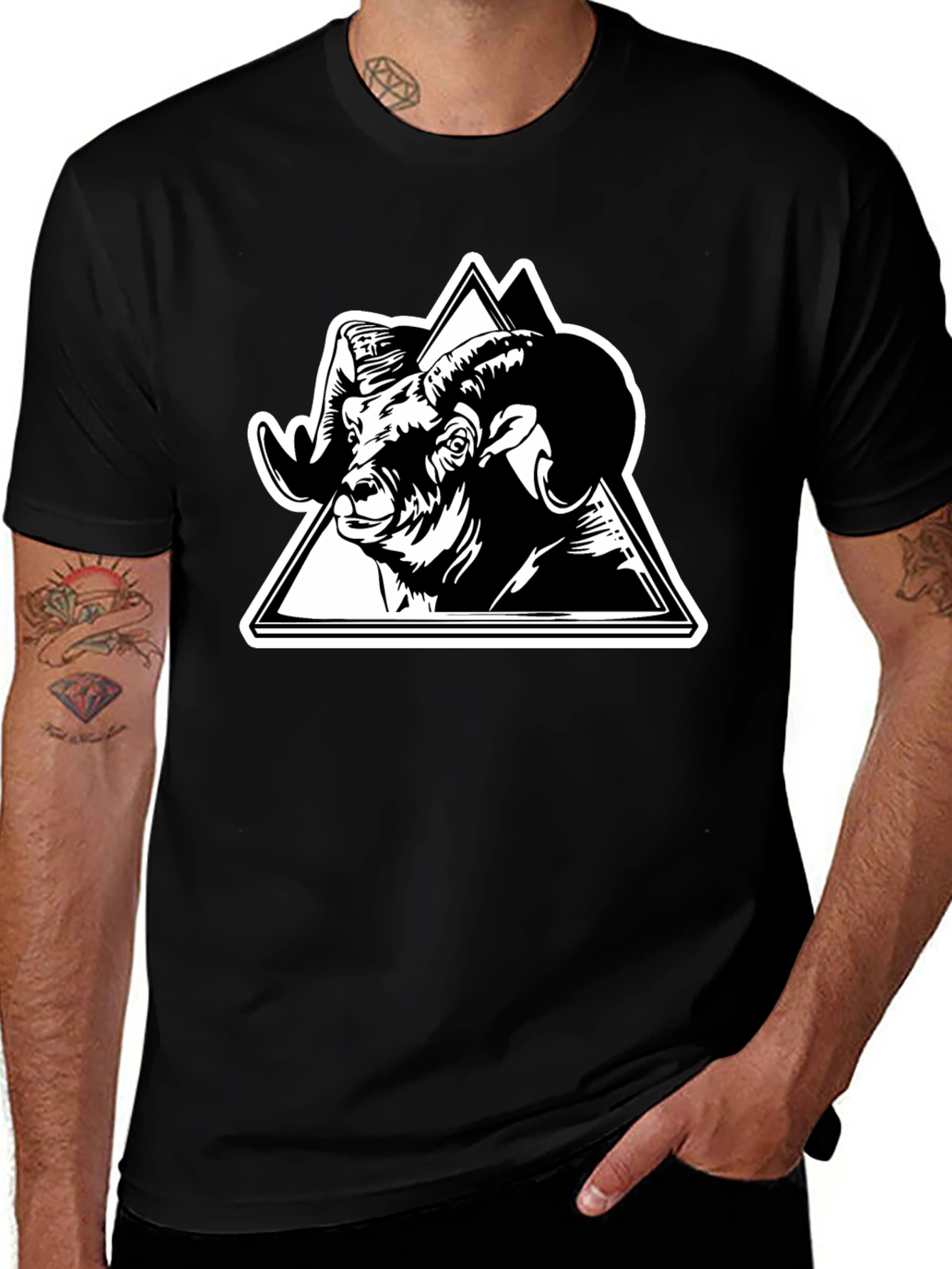 Variant 17 of Ram Graphic Tee - Black