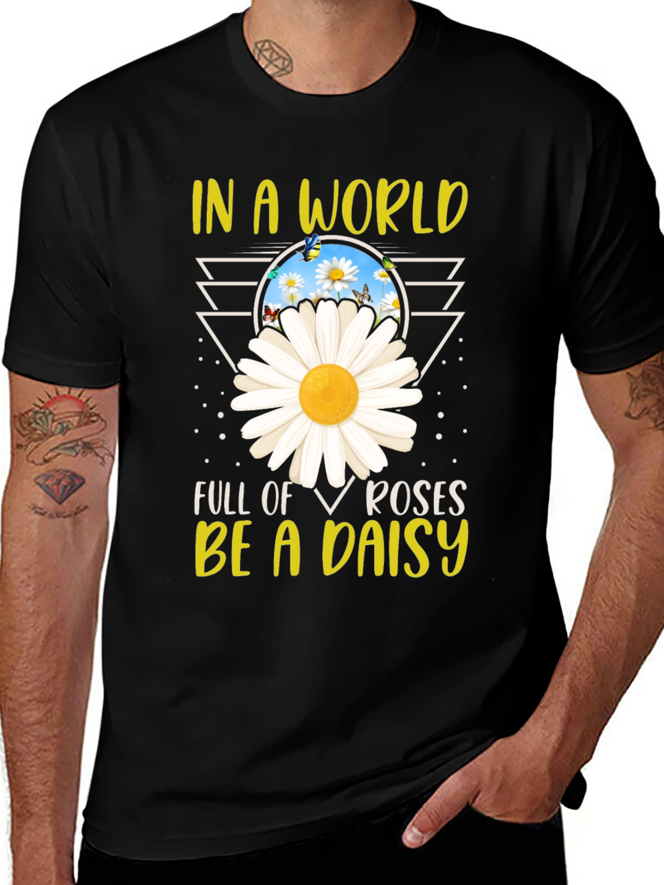 Variant 25 of Be a Daisy T-Shirt - Inspirational Floral Tee