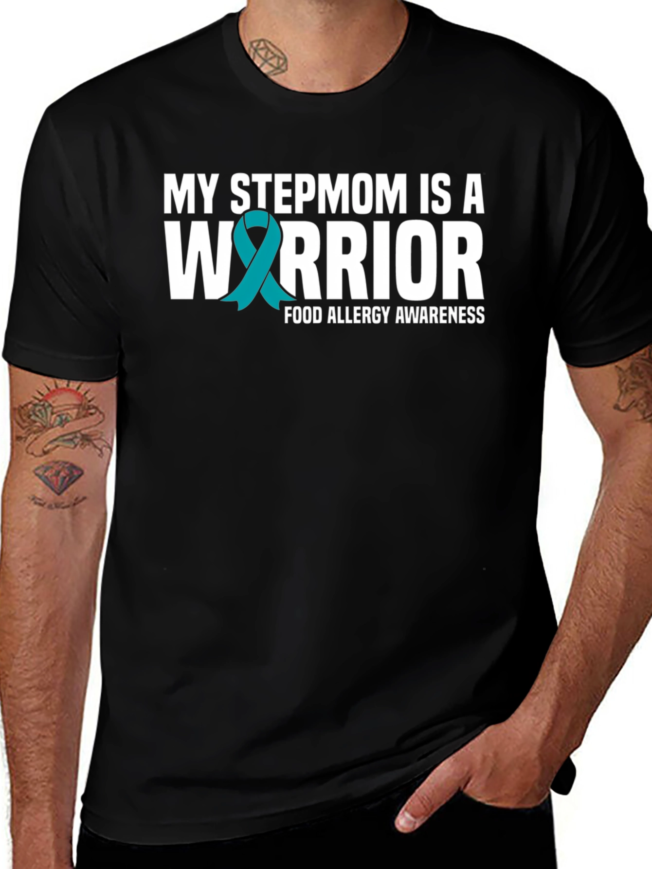 Variant 14 of My Stepmom Is A Warrior Food Allergy Awareness T-Shirt