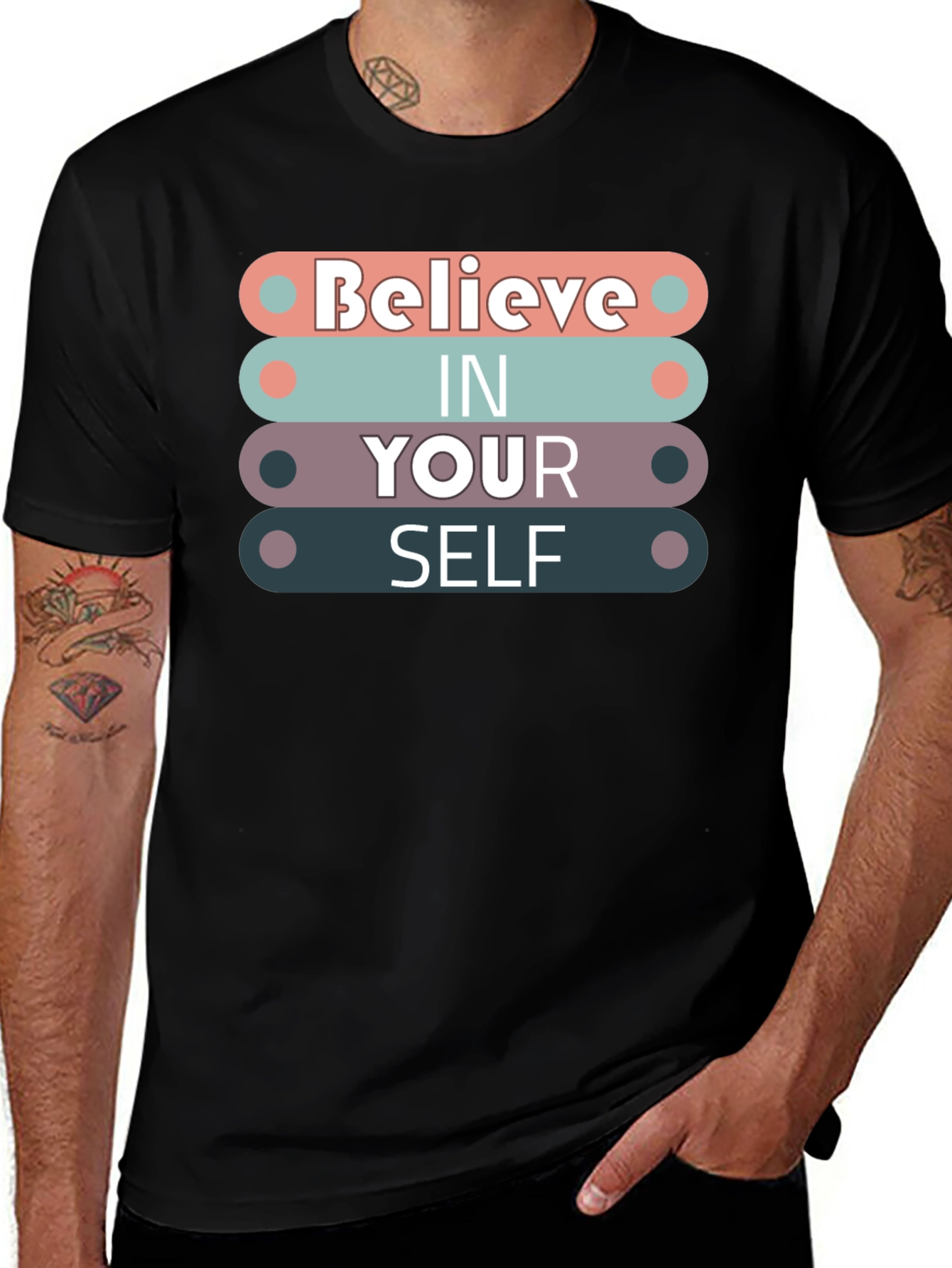 Variant 17 of Believe In Yourself Graphic Tee - Motivational Shirt