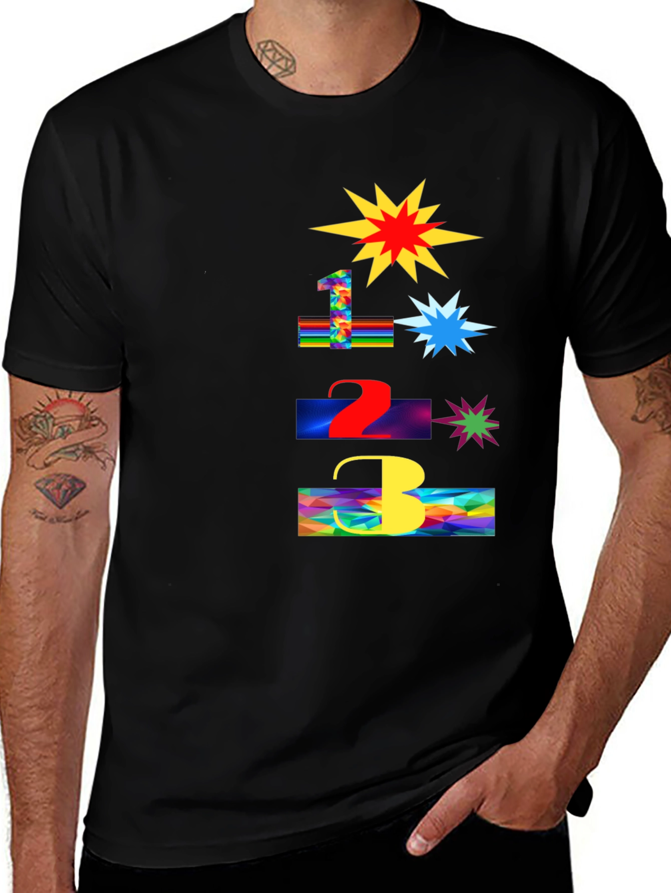 Variant 23 of Fun Number Blast T-Shirt - Colorful Graphic Tee