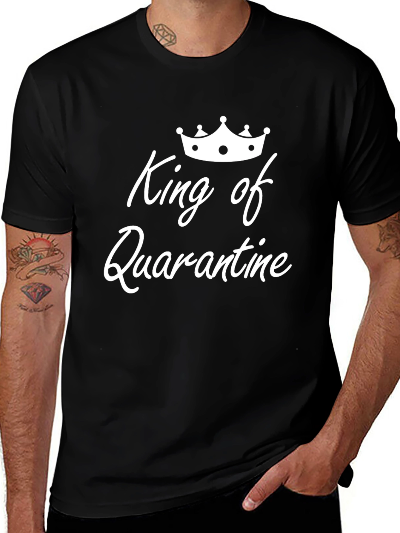 Variant 16 of King of Quarantine Black Graphic Tee