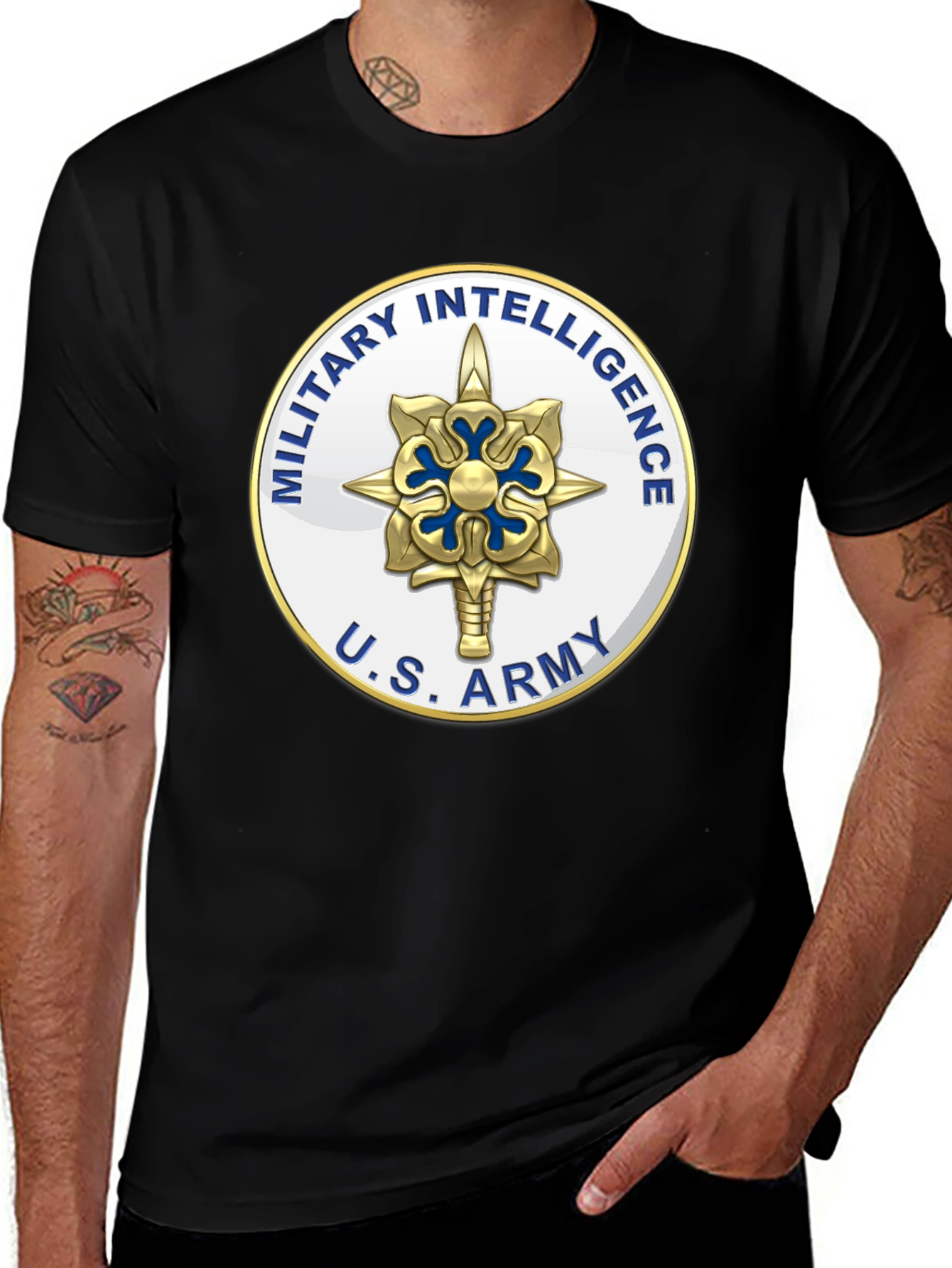 Variant 10 of Military Intelligence U.S. Army T-Shirt