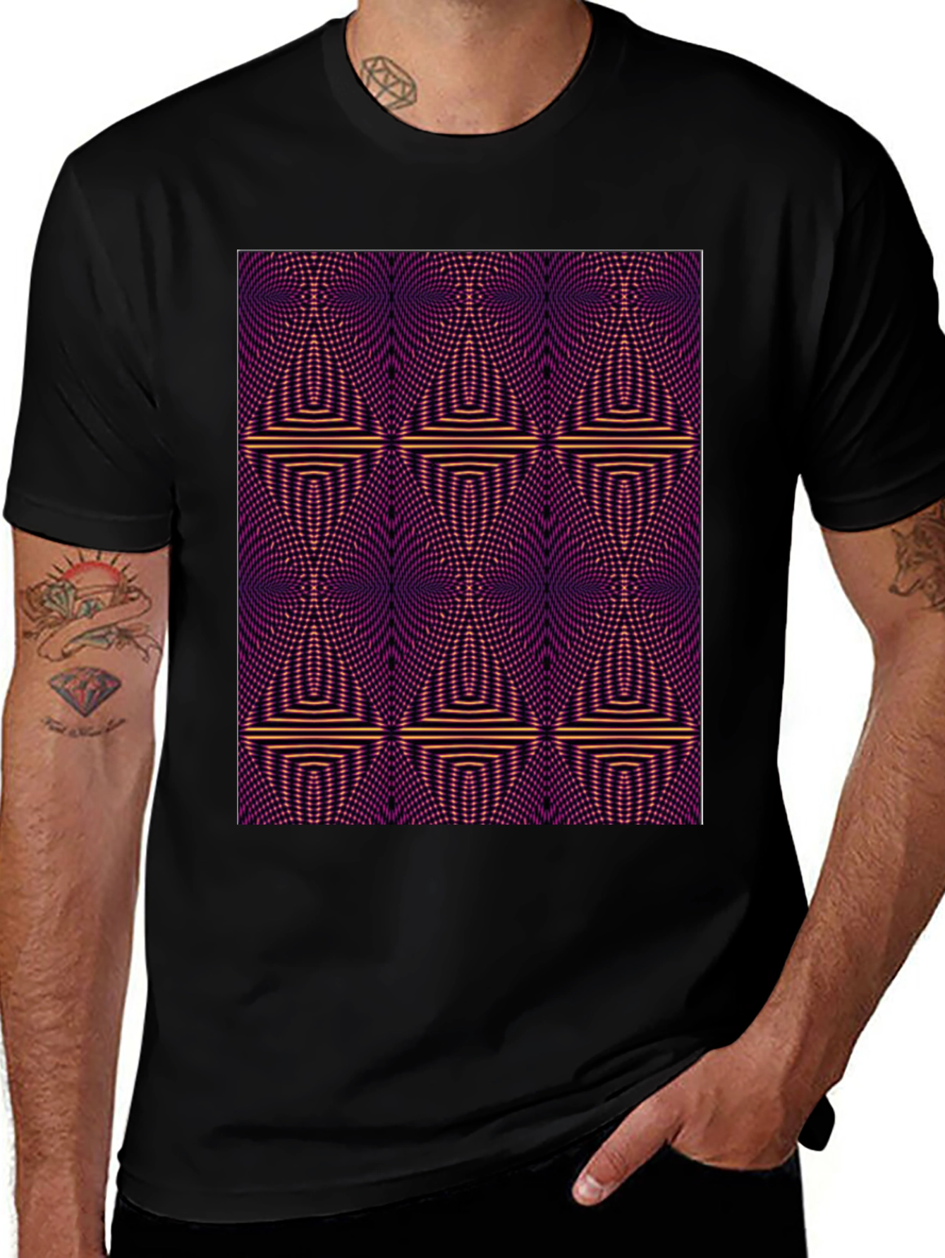 Variant 20 of Optical Illusion Patterned Graphic Tee