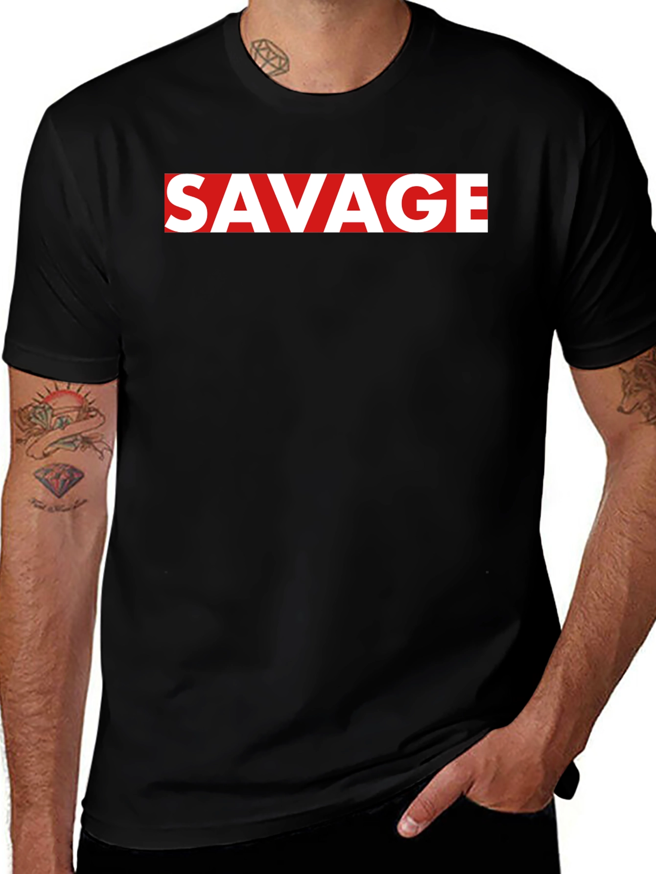 Black Savage Graphic Tee - Modern Streetwear main image