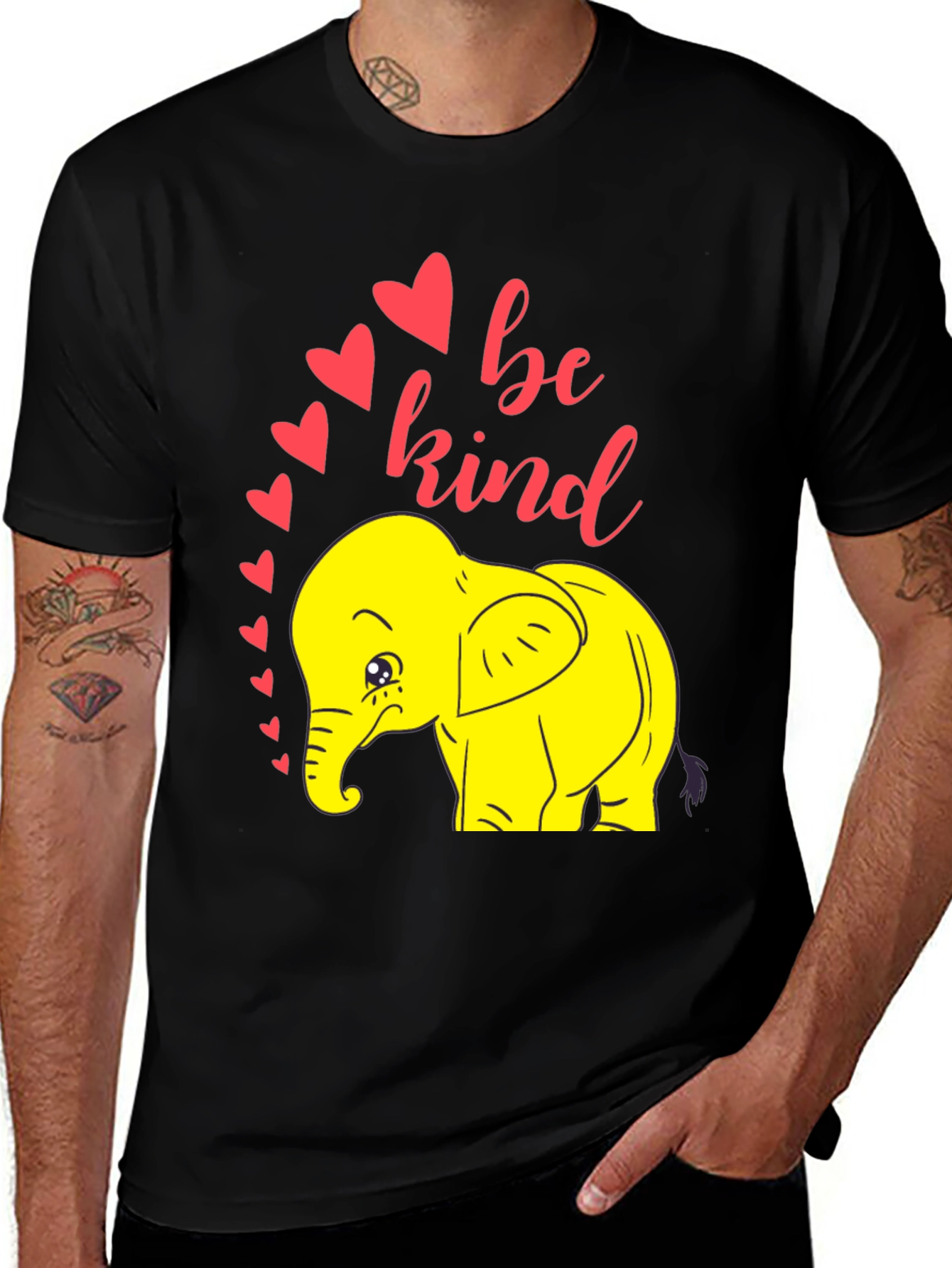 Variant 22 of Be Kind Elephant T-Shirt - Black