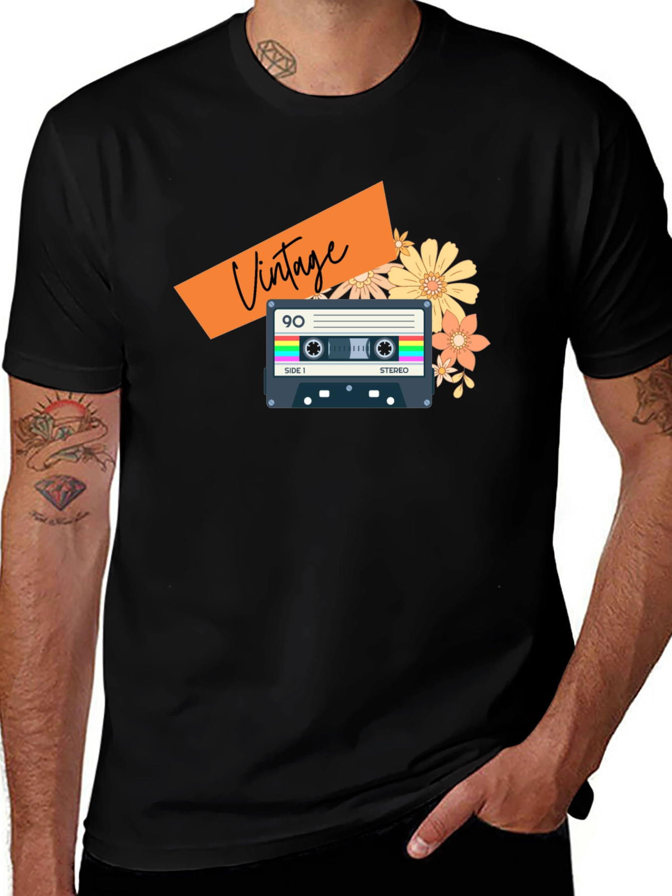 Variant 5 of Vintage Cassette Tape Graphic Tee - Retro 90s Style