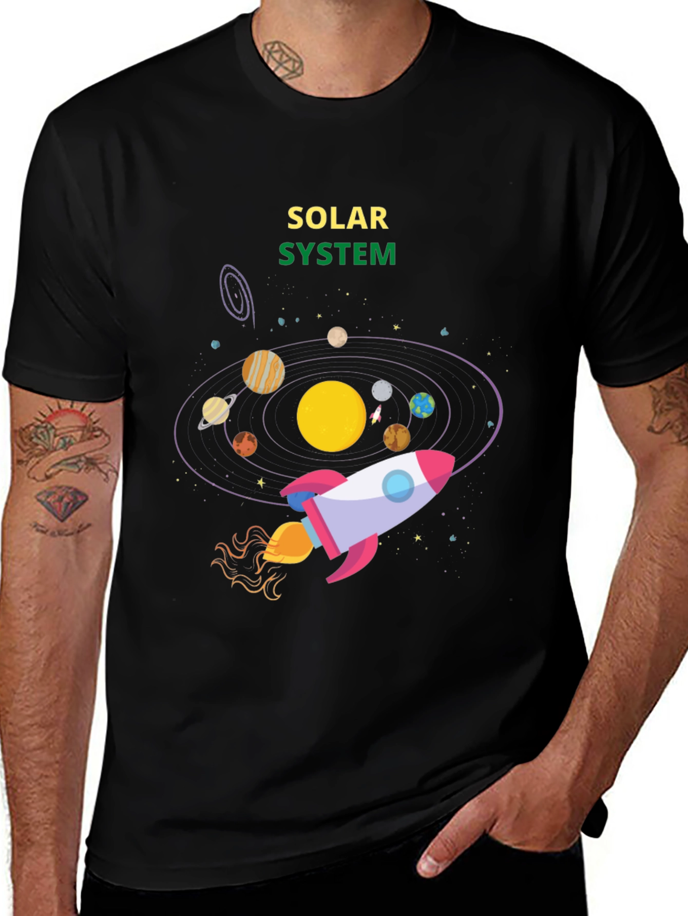 Variant 30 of Solar System Rocket T-Shirt