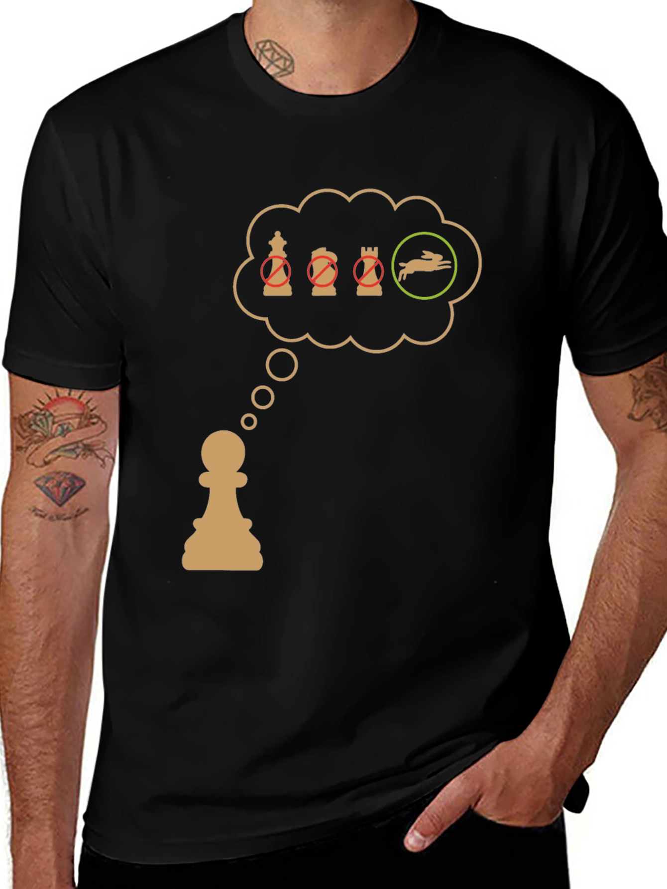 Chess Pawn T-Shirt: "Checkmate the Rabbit!"
