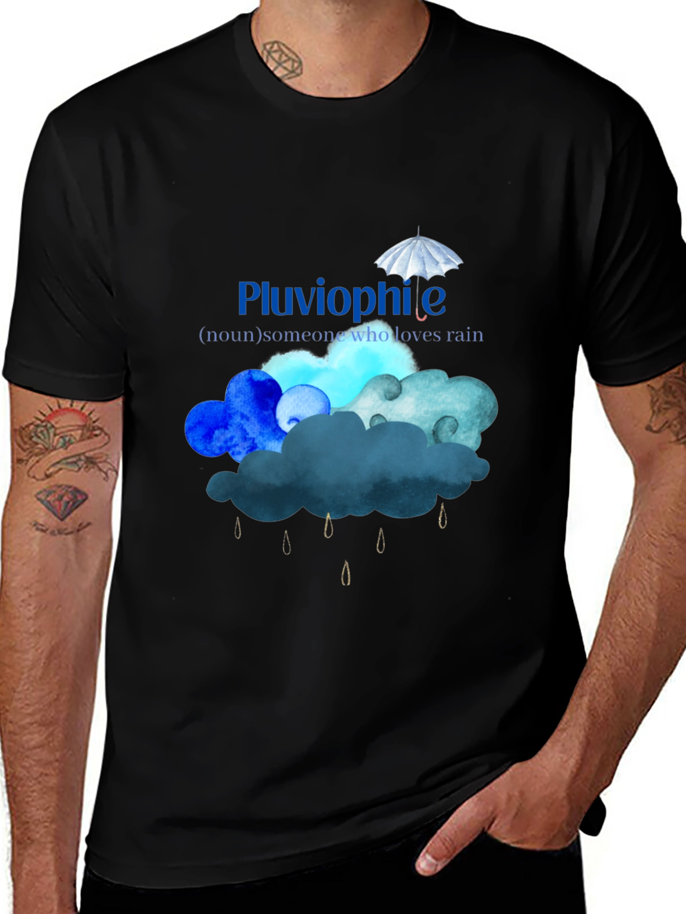 Pluviophile Black T-Shirt - Loves Rain!