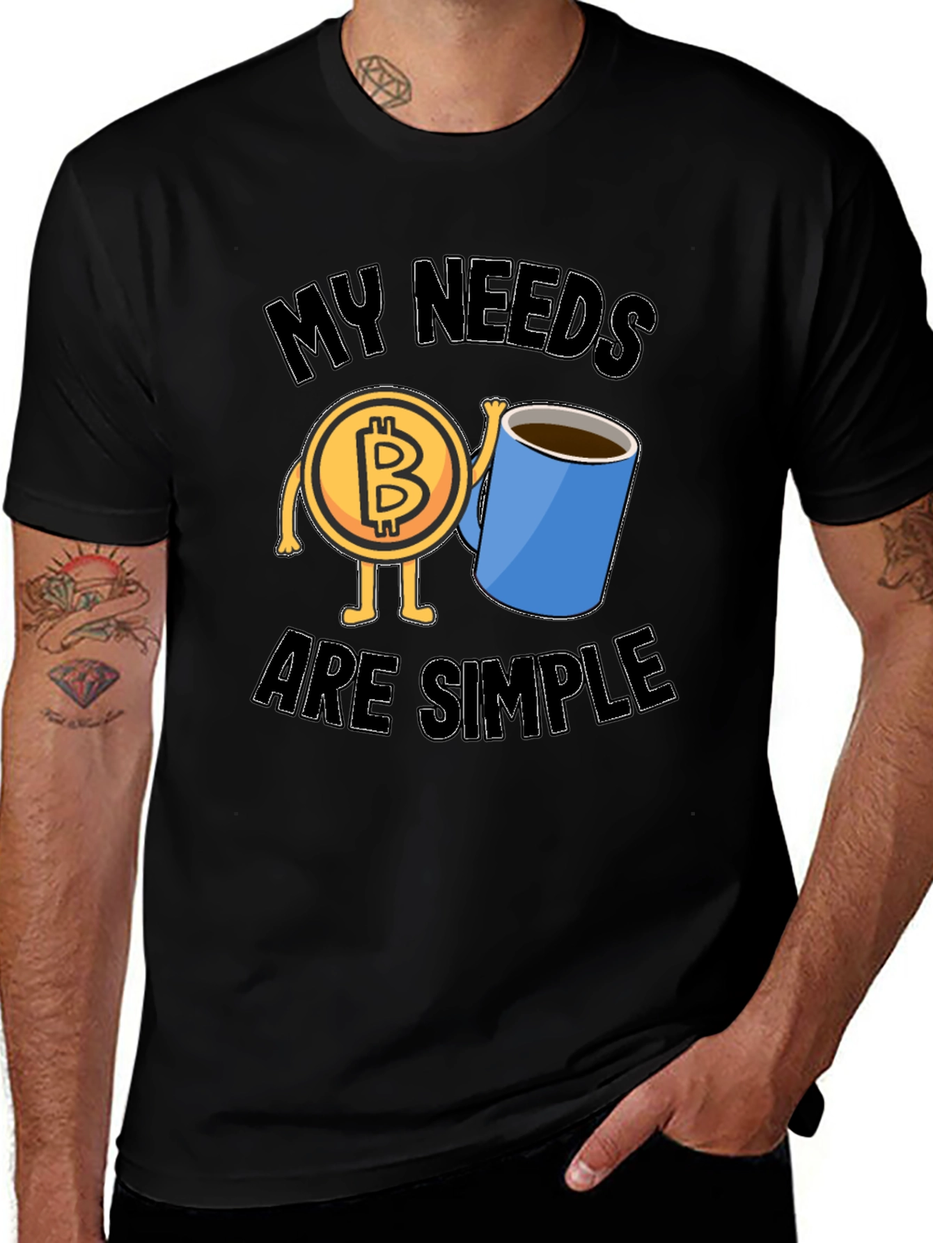 Variant 27 of Bitcoin and Coffee Graphic T-Shirt
