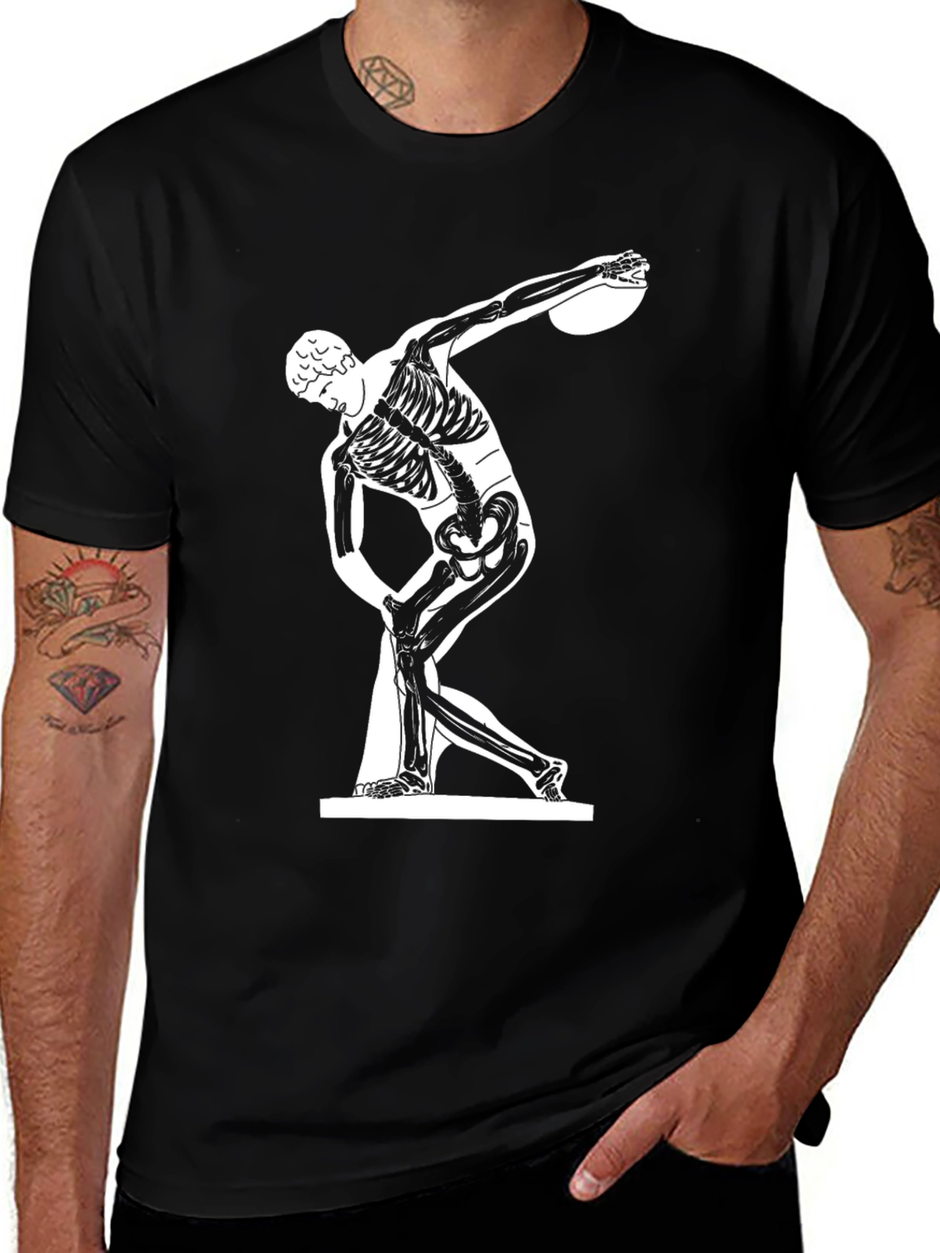 Variant 13 of Anatomical Discobolus T-Shirt - Black