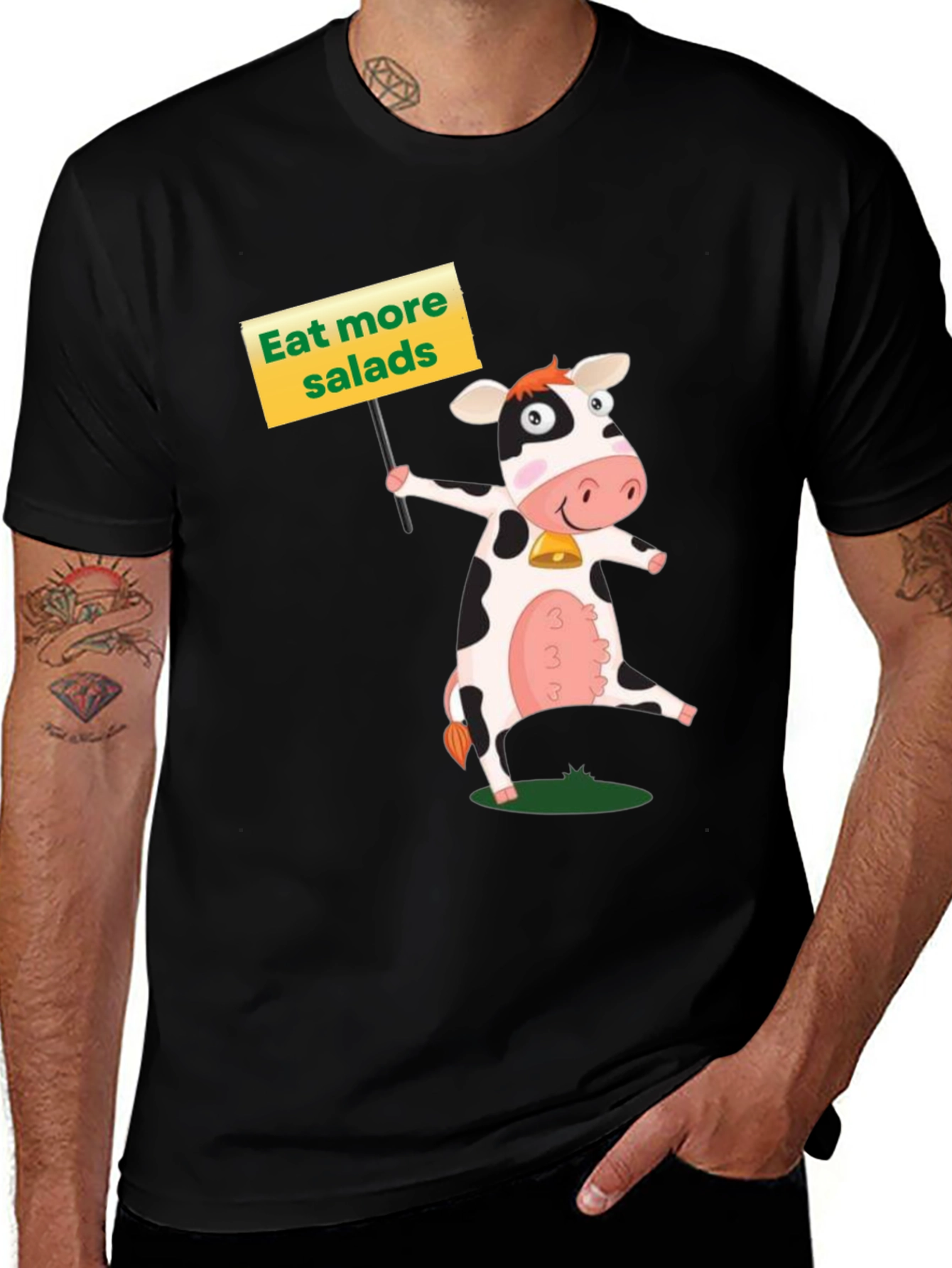Variant 20 of Eat More Salads Cow Graphic T-Shirt