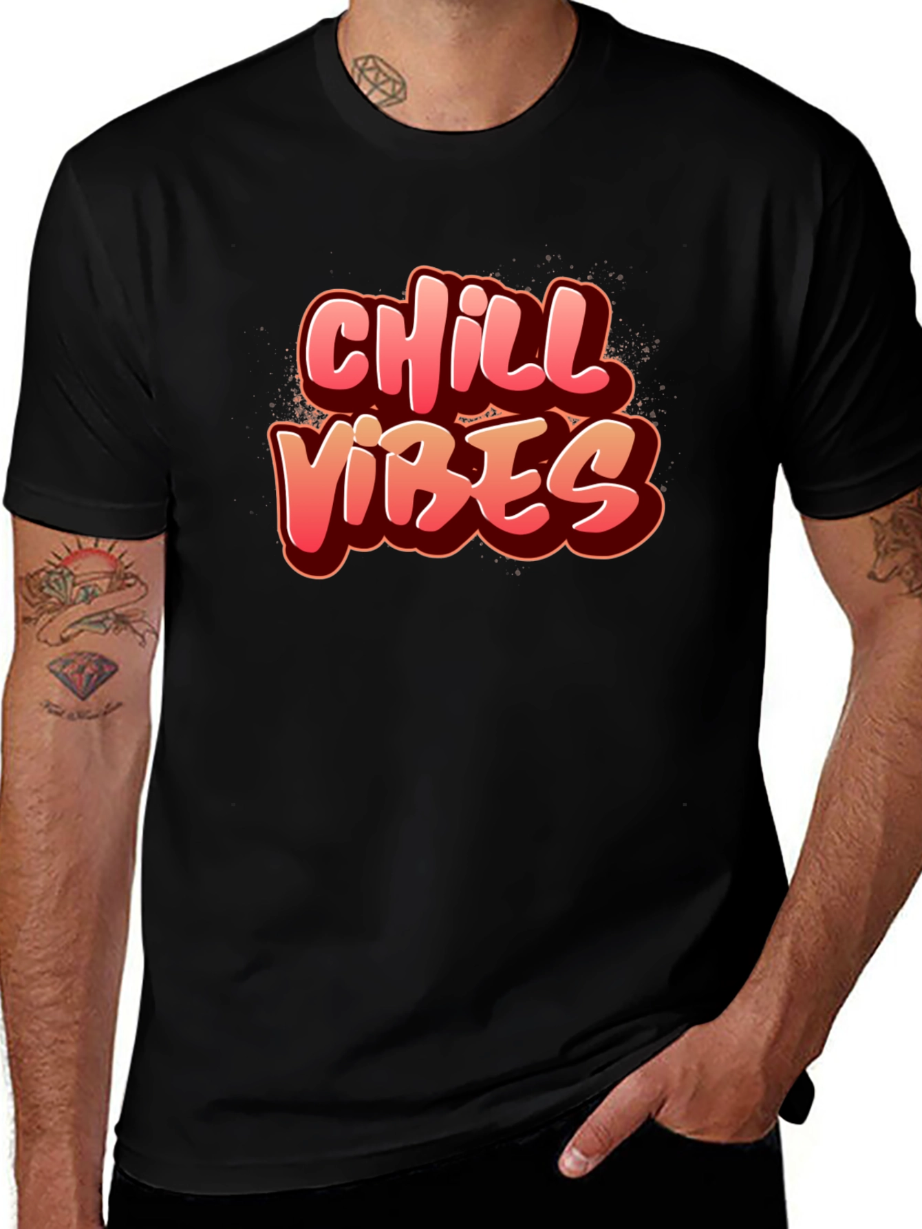Variant 14 of Chill Vibes Graphic Tee - Black
