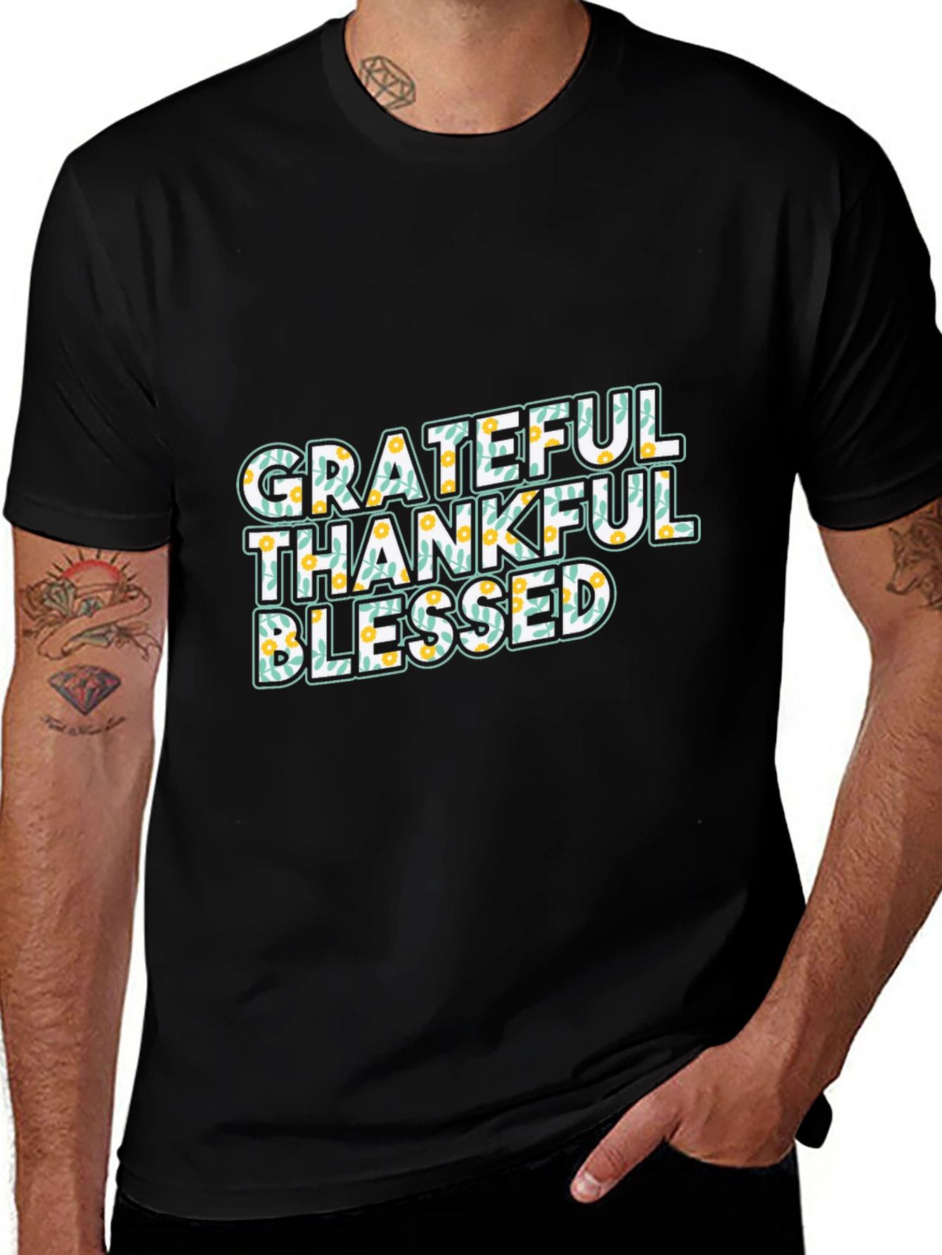 Variant 21 of Grateful Thankful Blessed Graphic Tee