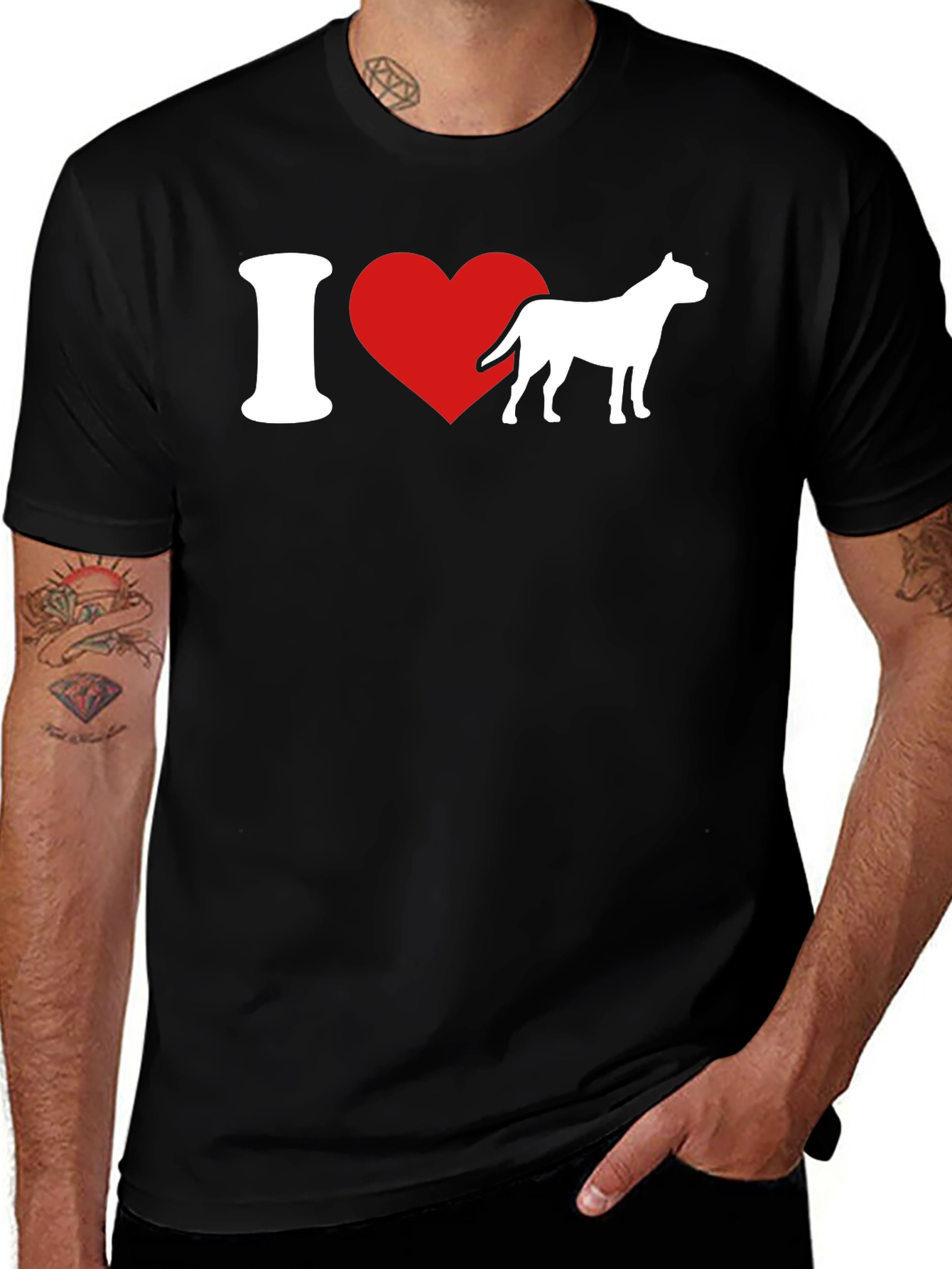 Variant 7 of I Heart Dog T-Shirt - Pitbull Love Tee