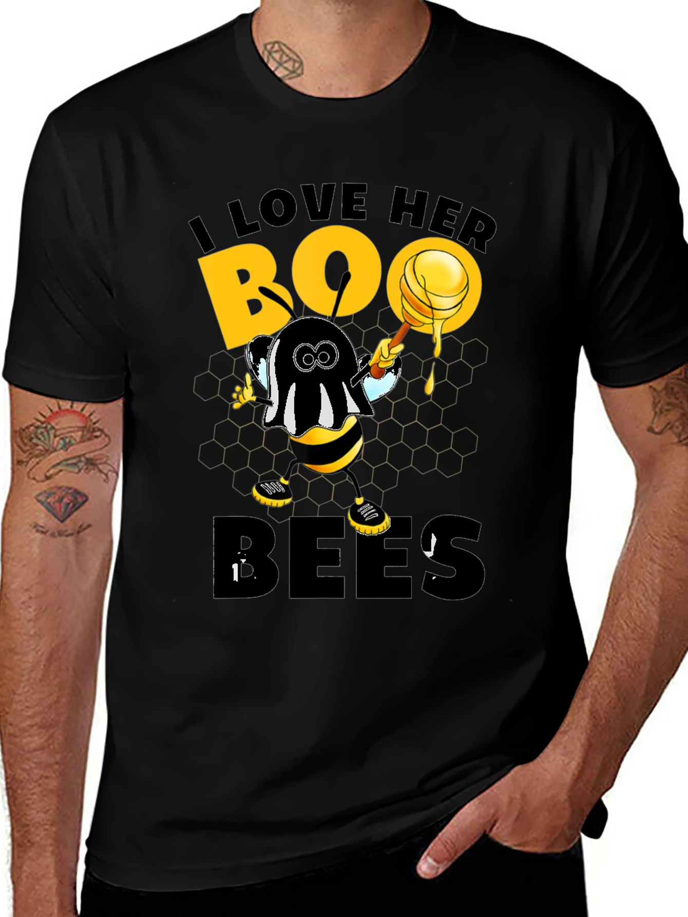 Variant 22 of I Love Her Boo Bees Graphic T-Shirt