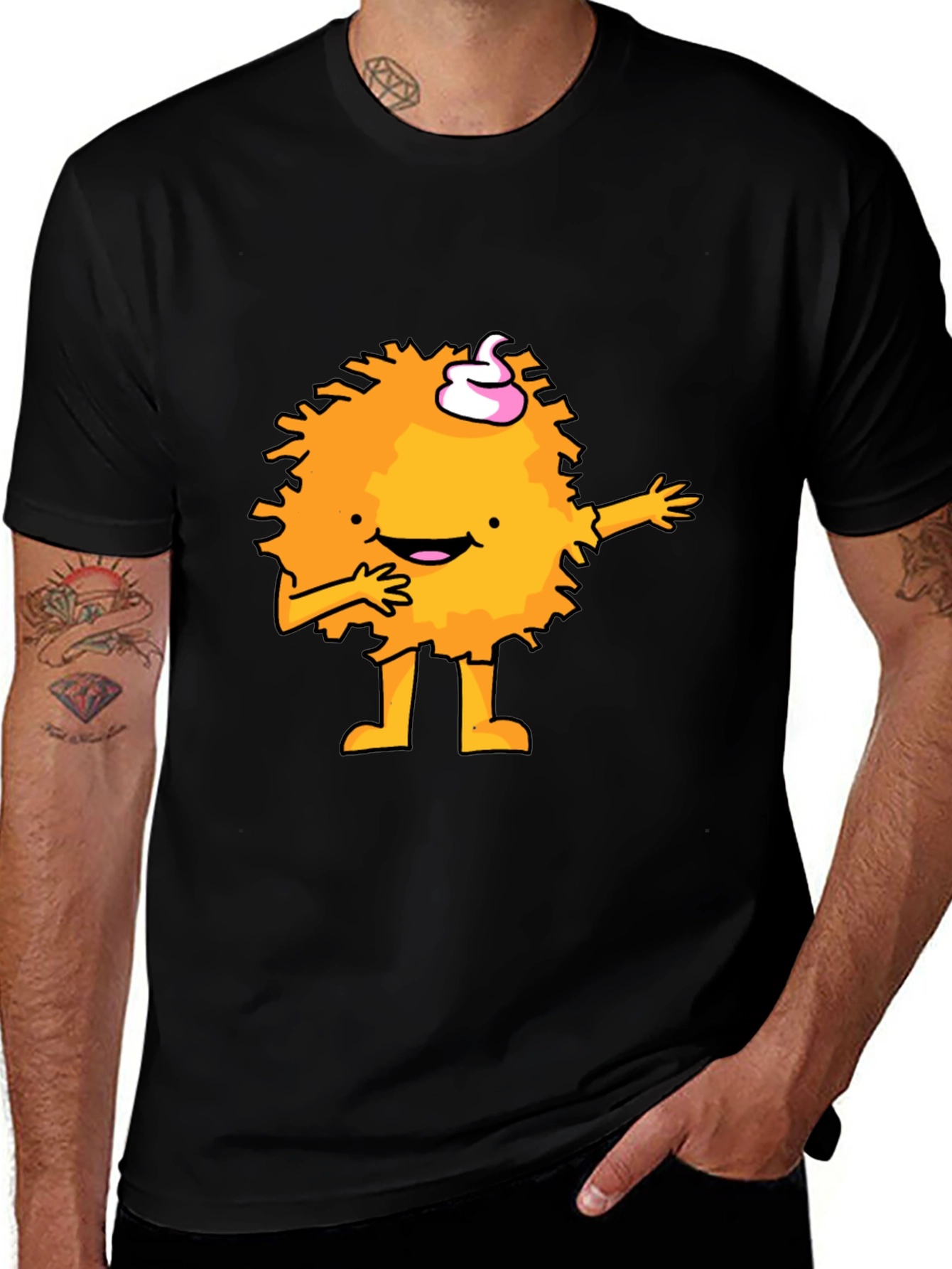Variant 14 of Funny Monster Graphic Tee - Soft Cotton Blend
