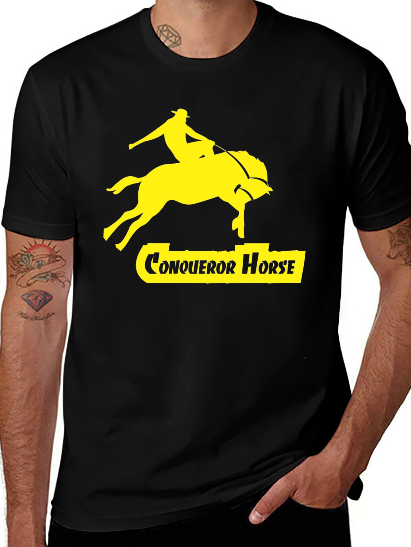 Variant 20 of Conqueror Horse Graphic Tee - Black
