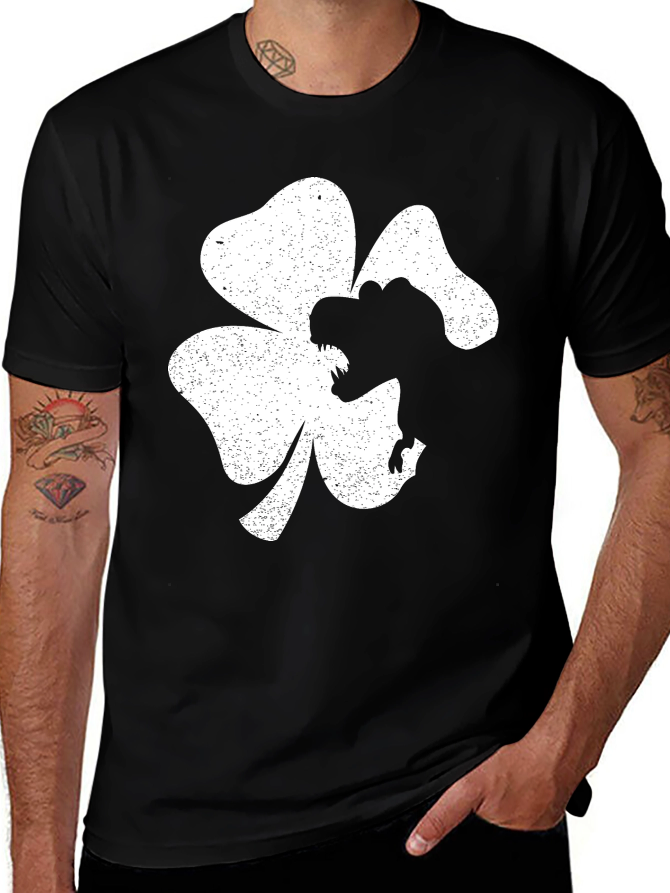 St. Patrick's Day T-Rex Clover T-Shirt