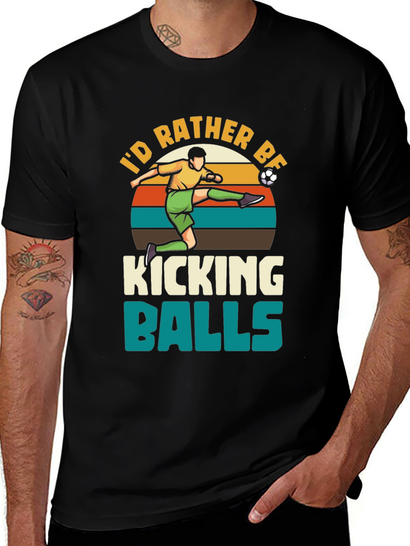 Variant 14 of Soccer Kicking Balls Graphic T-Shirt