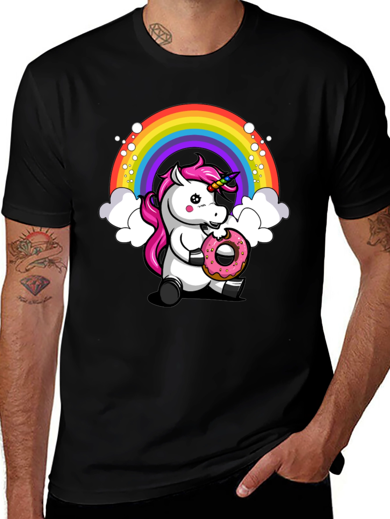 Variant 17 of Unicorn Donut T-Shirt - Rainbow Graphic Tee