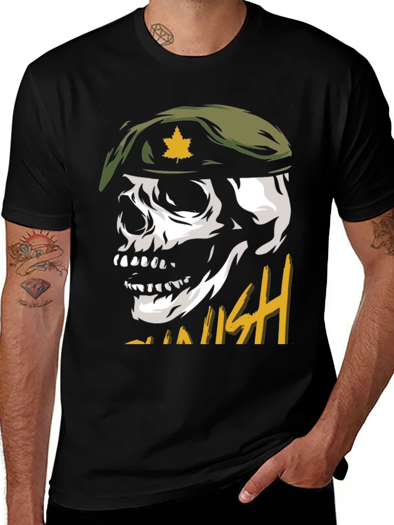 Variant 19 of Skull with Beret Graphic Tee