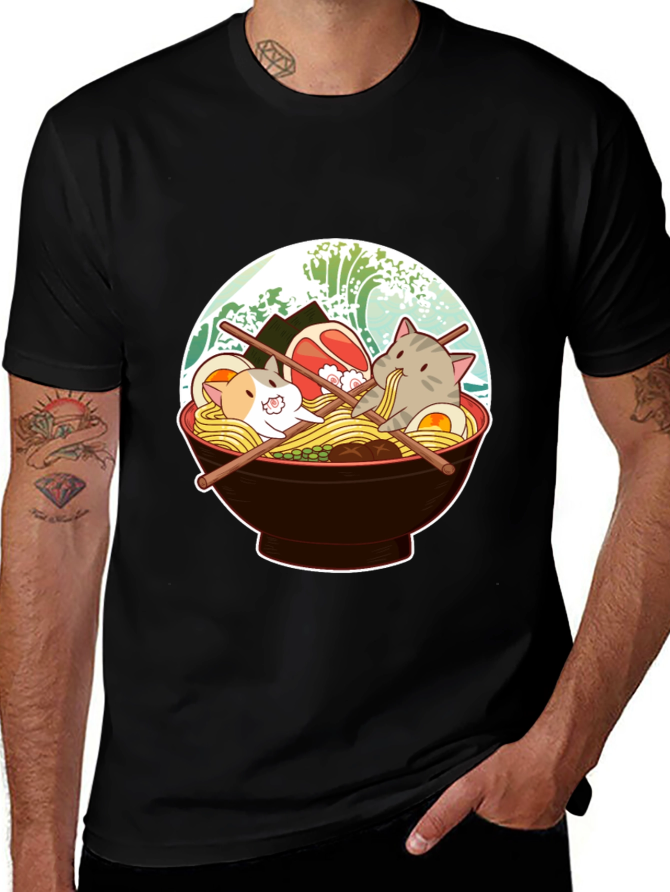 Variant 11 of Cat Ramen T-Shirt - Cute Japanese Noodle Bowl Tee