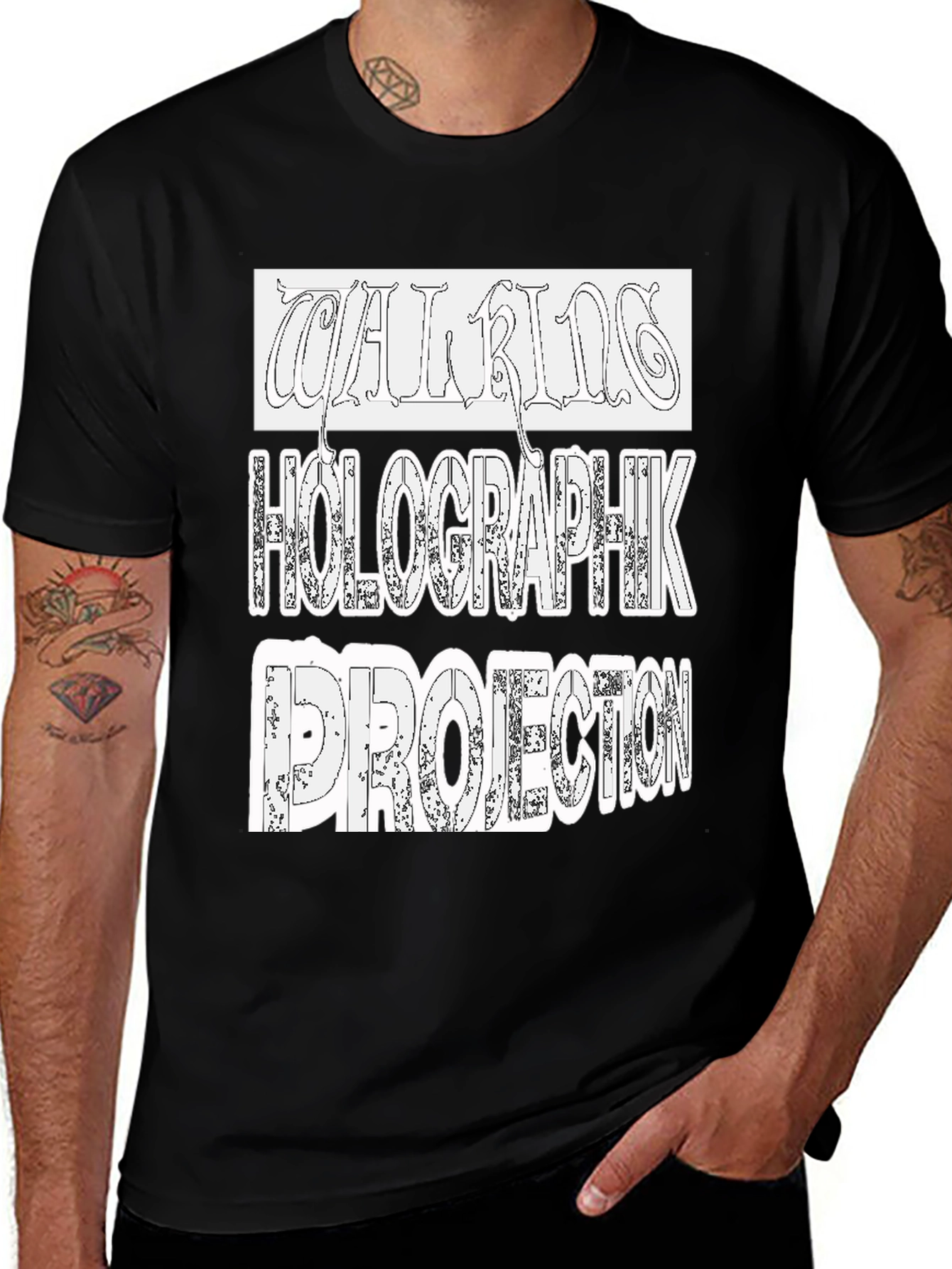 Black Holographik Projection Black T-Shirt main image