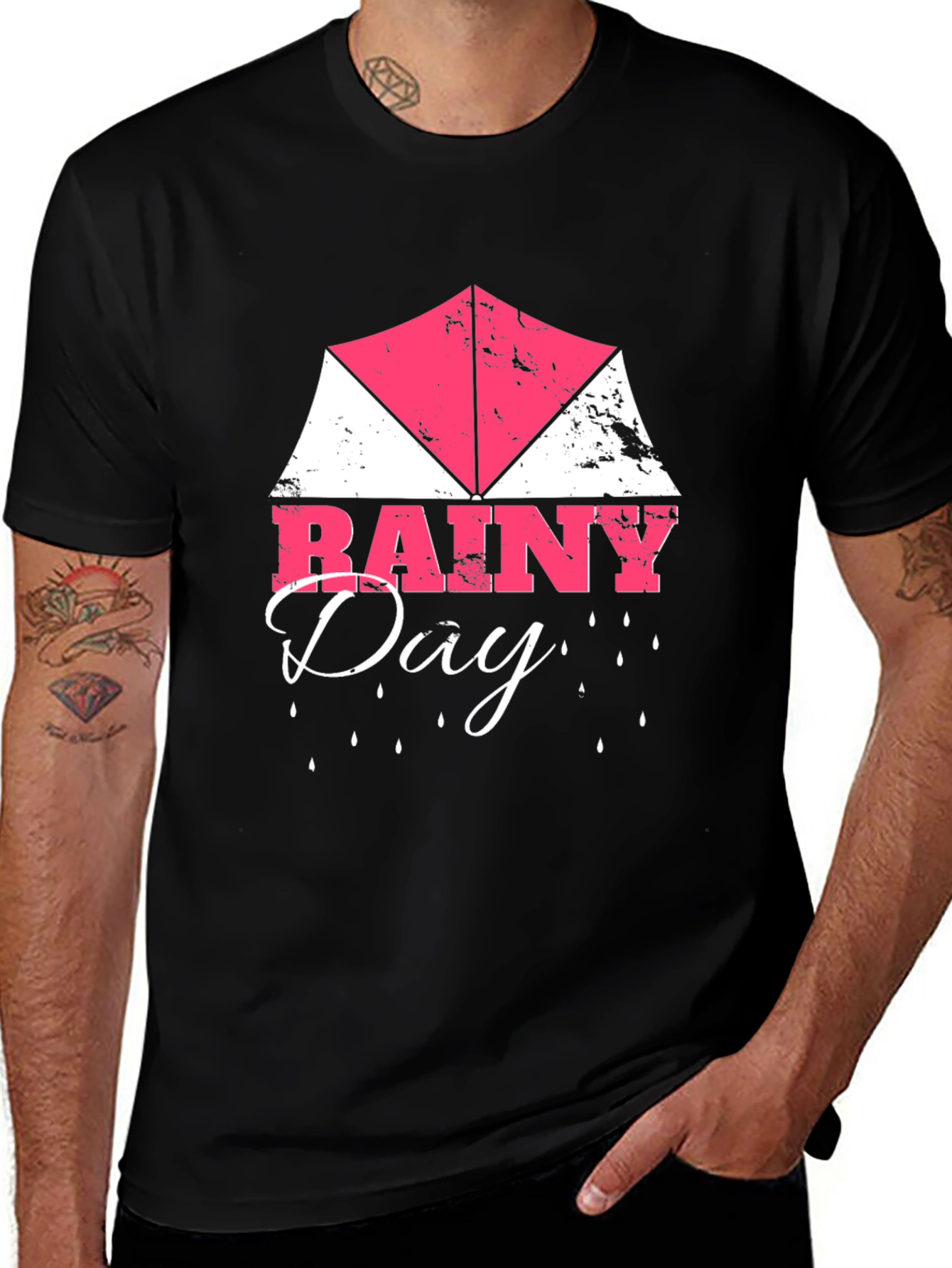 Variant 16 of Rainy Day Graphic Tee | Men's Black T-Shirt