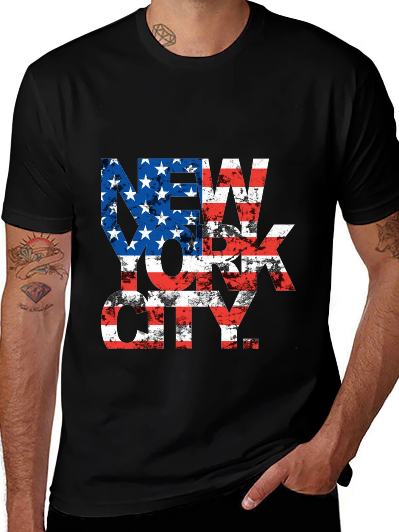 Variant 11 of New York City American Flag Graphic Tee