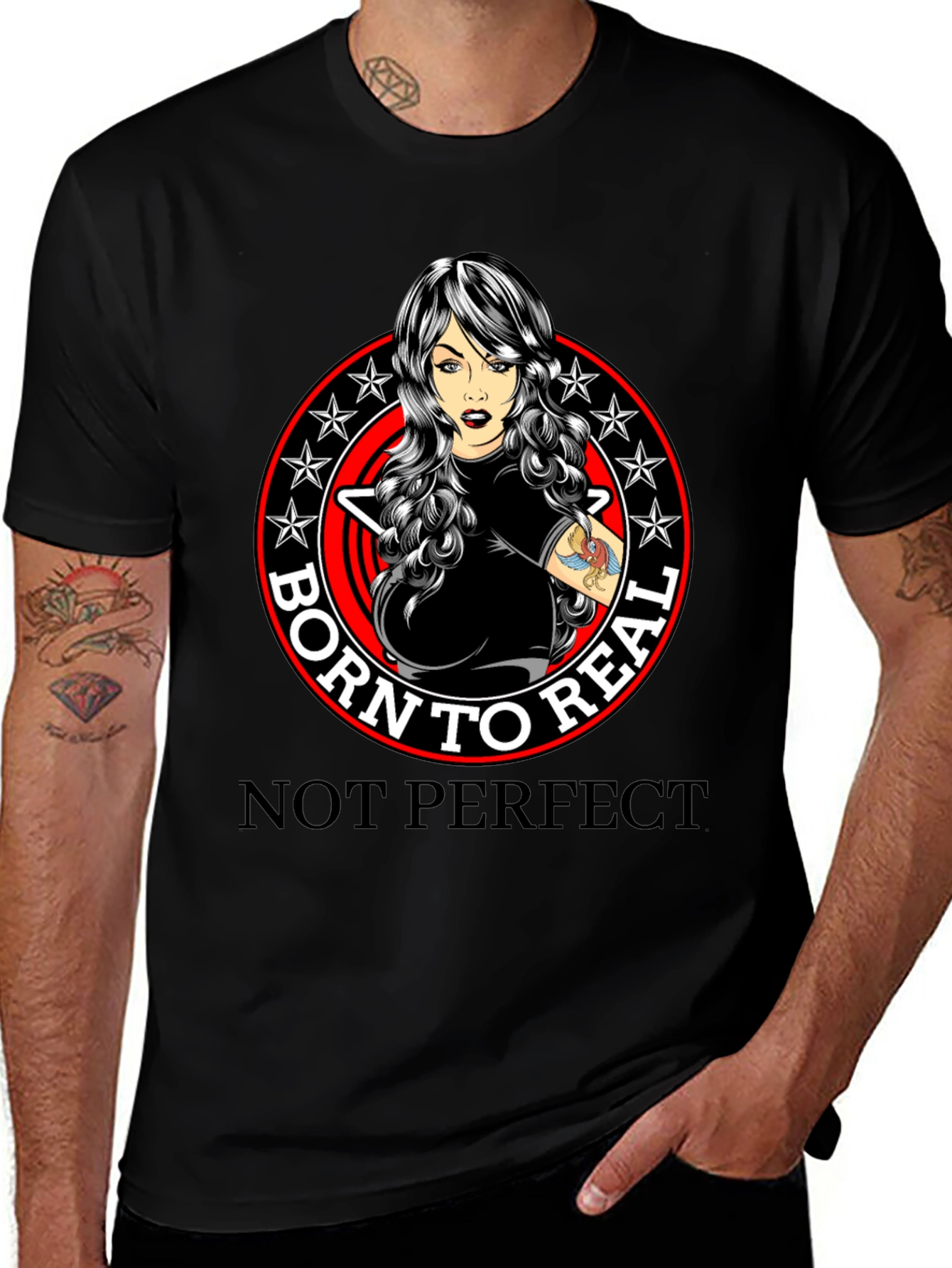 Variant 7 of Born to Real T-Shirt - Not Perfect Graphic Tee