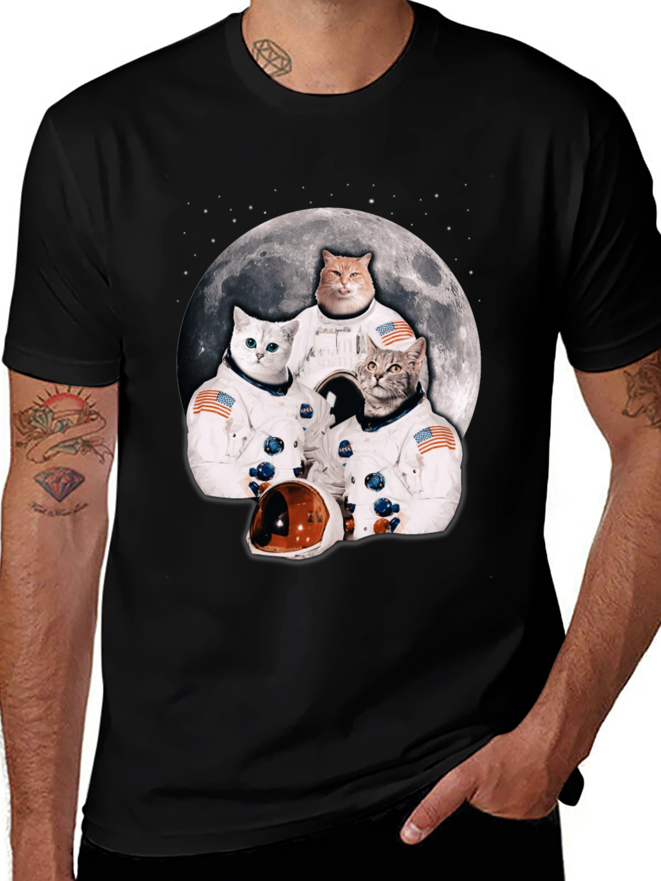 Variant 8 of Cat Astronauts Moon T-Shirt